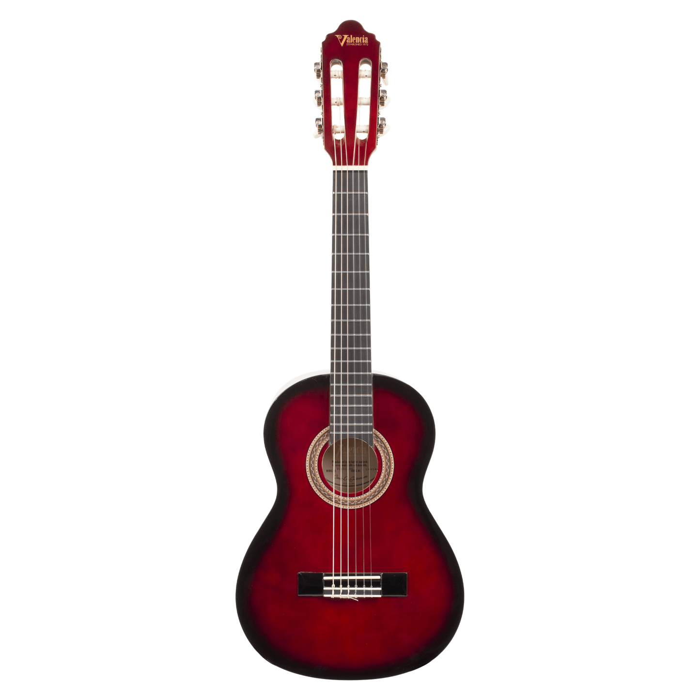Valencia 100 Series 1/4 Size Classical Guitar - Red Sunburst