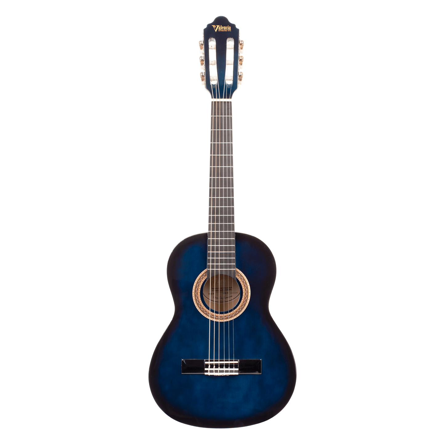 Valencia 100 Series 1/2 Size Classical Guitar - Blue Sunburst