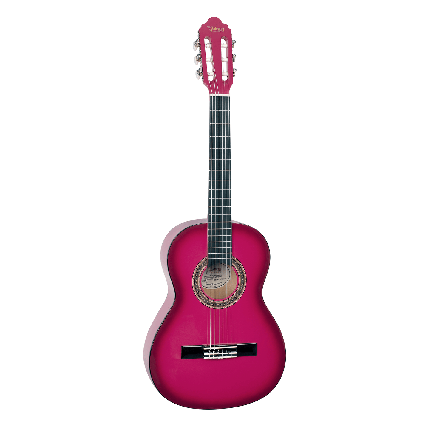 Valencia 100 Series 3/4 Size Classical Guitar - Pink Sunburst