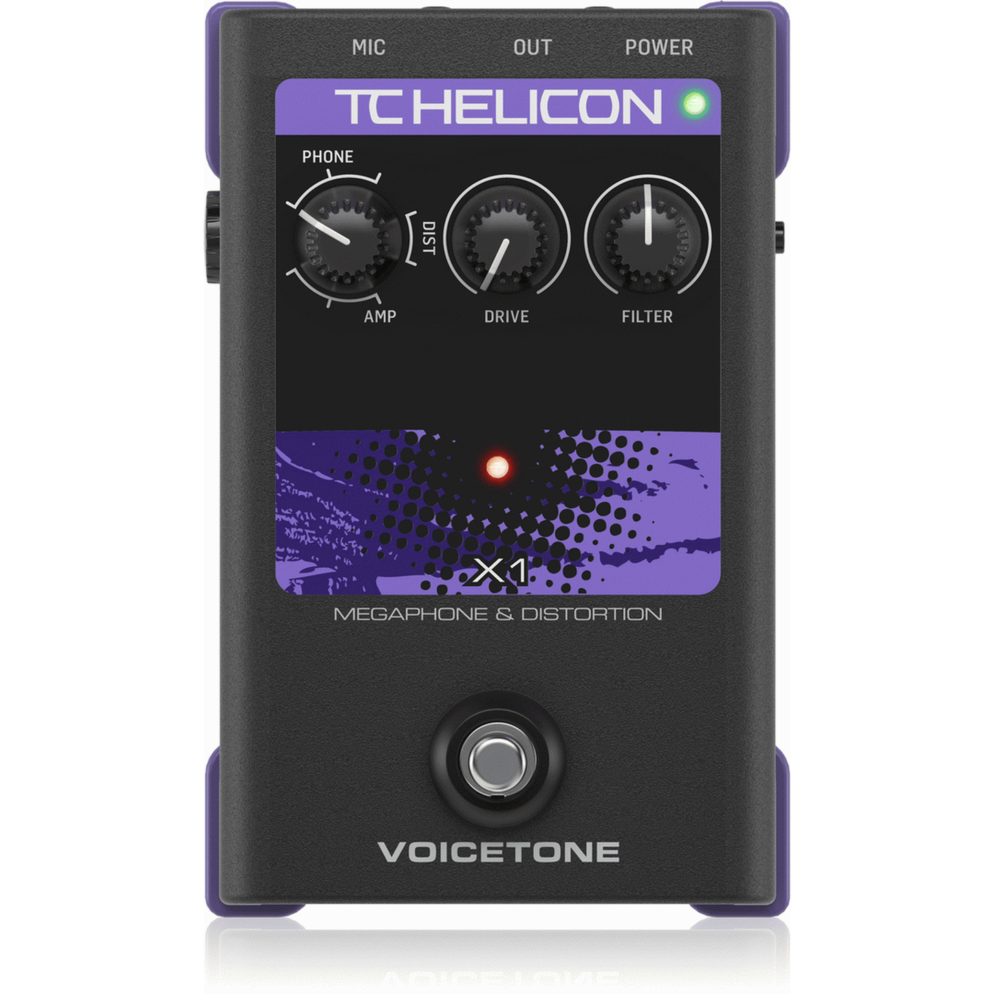TC Helicon Voicetone X1 Megaphone & Distortion Vocal Effects Pedal