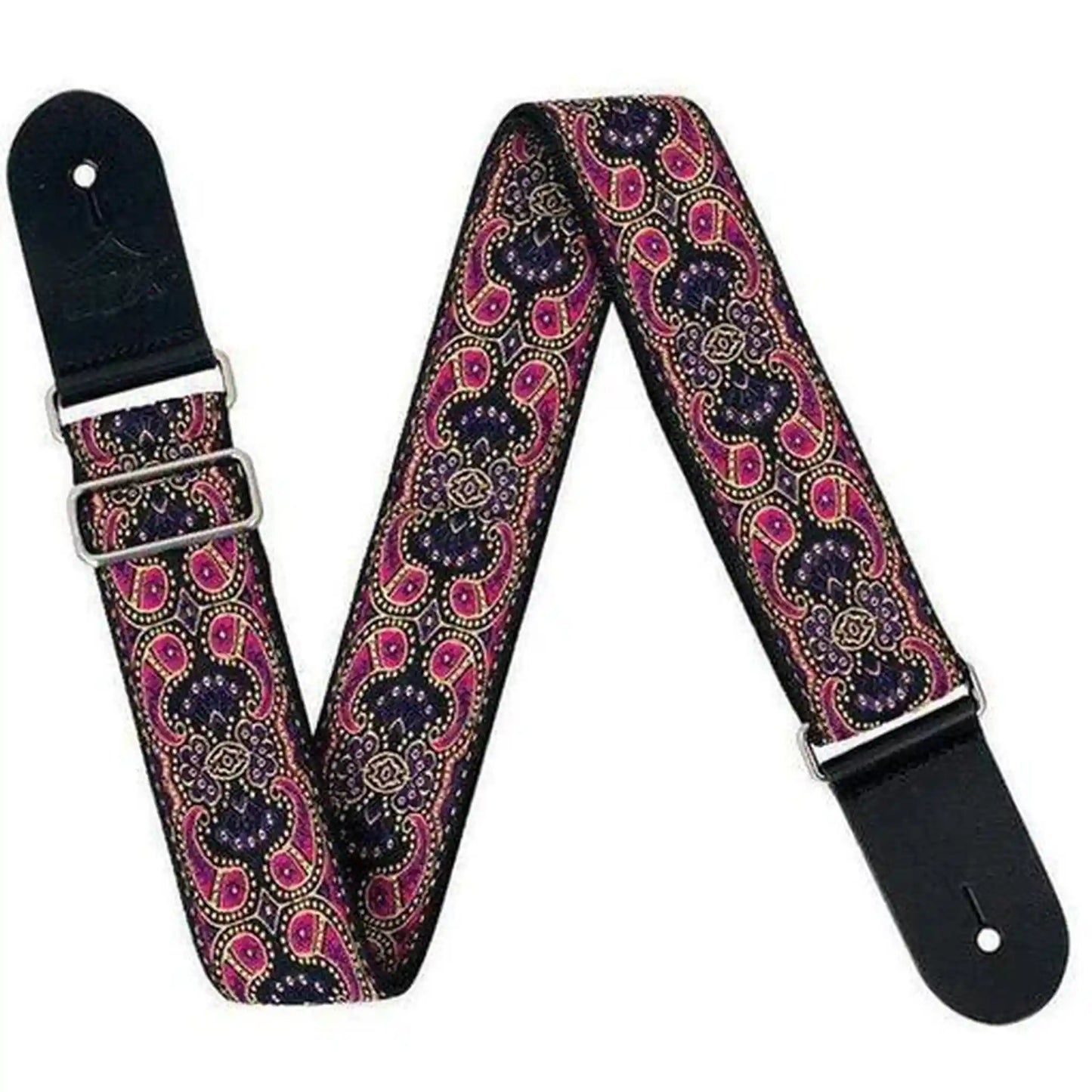XTR Vintage 60's Pink Paisley Pattern Guitar Strap