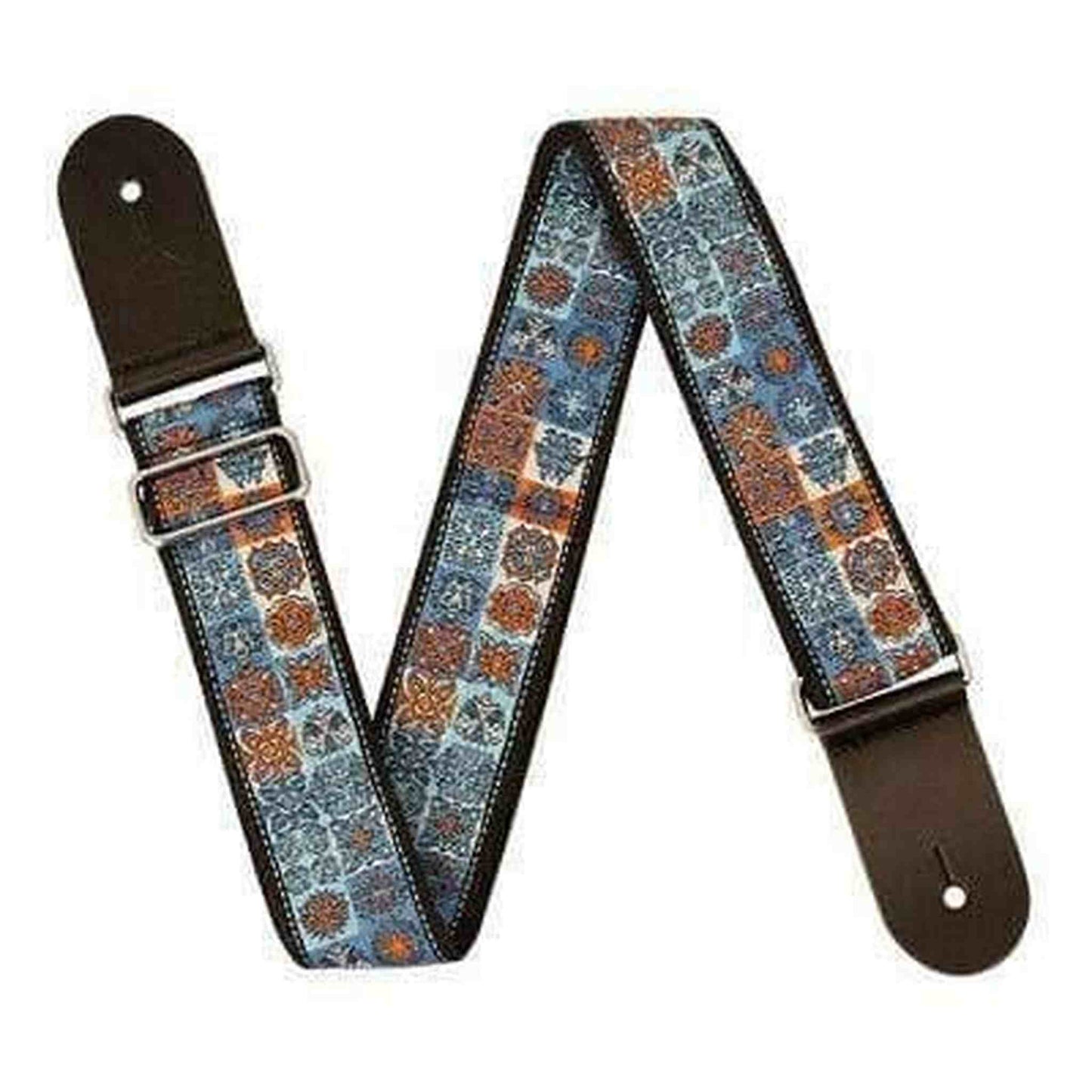 XTR Vintage Light Blue Pattern Guitar Strap