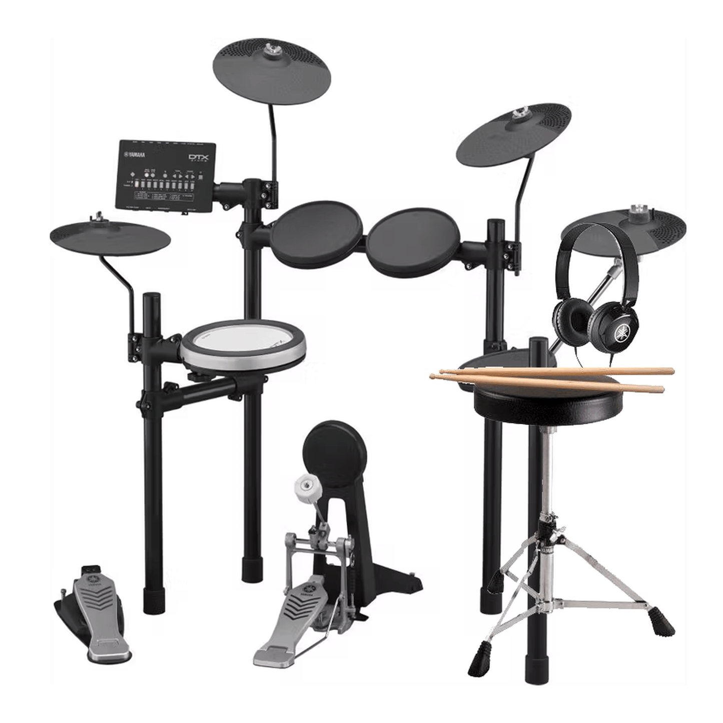 Yamaha DTX482K Electronic Drum Kit Pack - w/Sticks + Stool + Headphones from Joondalup Music Centre