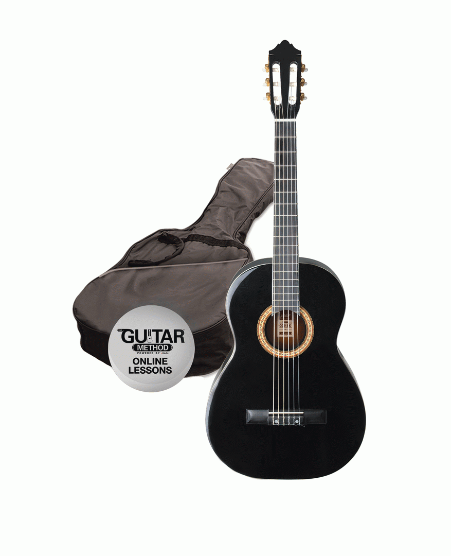 Ashton CG44Bk 4/4 Size Classical Guitar Pack - Black - Joondalup Music Centre
