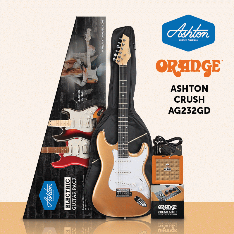 Ashton AG232 Crush Mini Electric Guitar Pack - Gold - Joondalup Music Centre