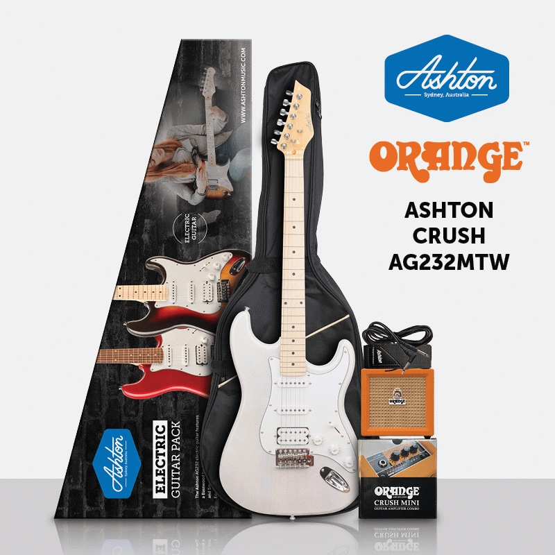 Ashton AG232 Crush Mini Electric Guitar Pack - Transparent White - Joondalup Music Centre