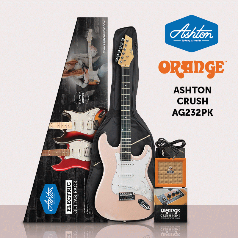Ashton AG232PK Crush Mini Electric Guitar Pack - Metallic Pink - Joondalup Music Centre
