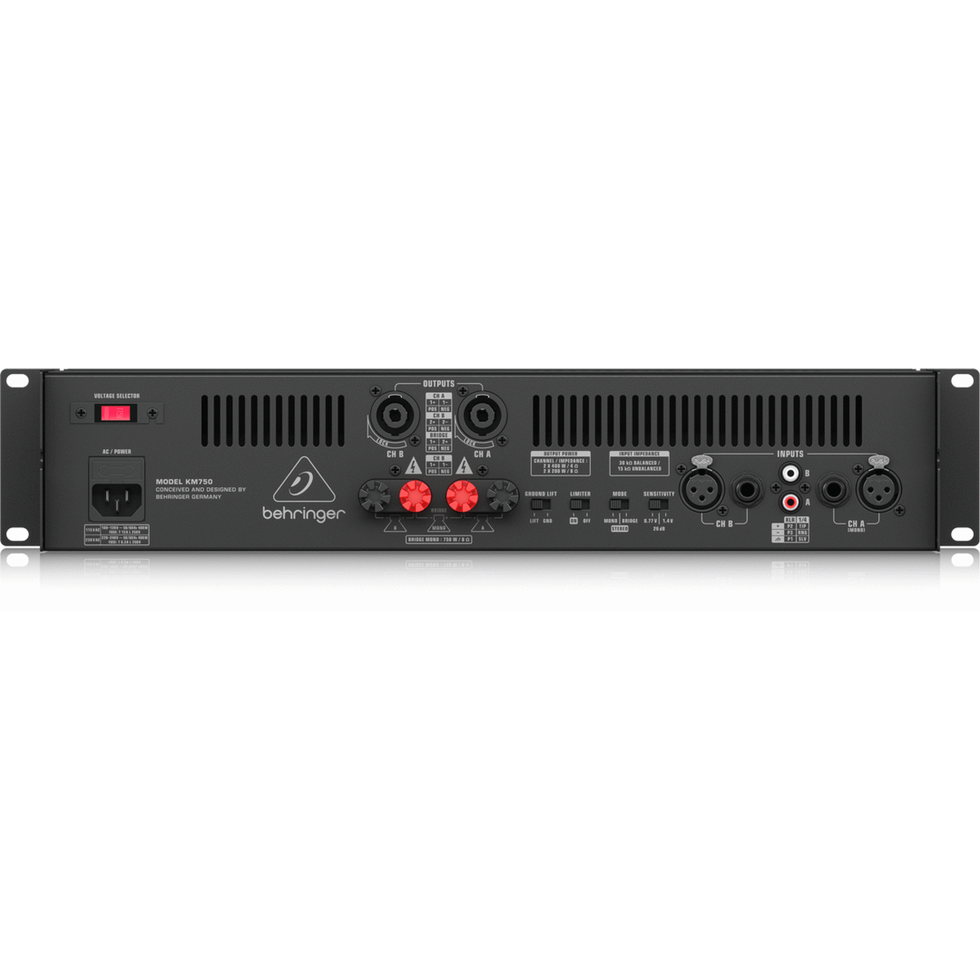 BEHRINGER 750W STEREO POWER AMPLIFIER - KM750 - Joondalup Music Centre