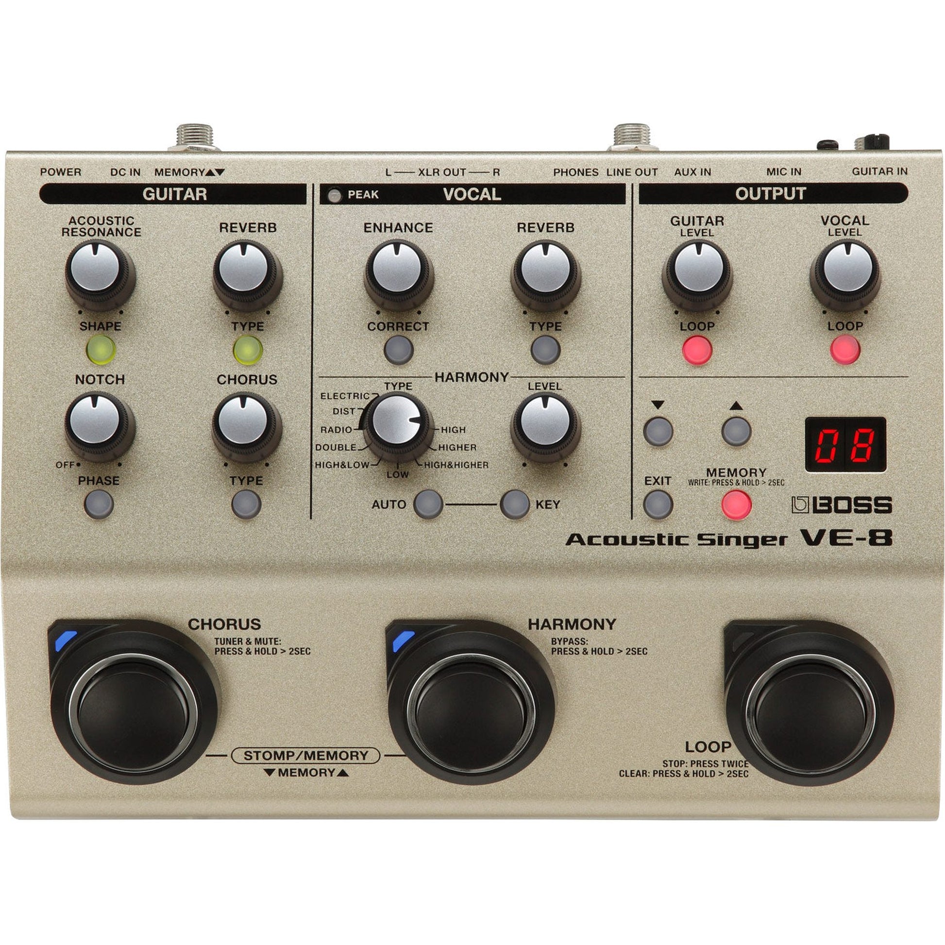 Boss VE-8 Acoustic Singer Effects Pedal - Joondalup Music Centre