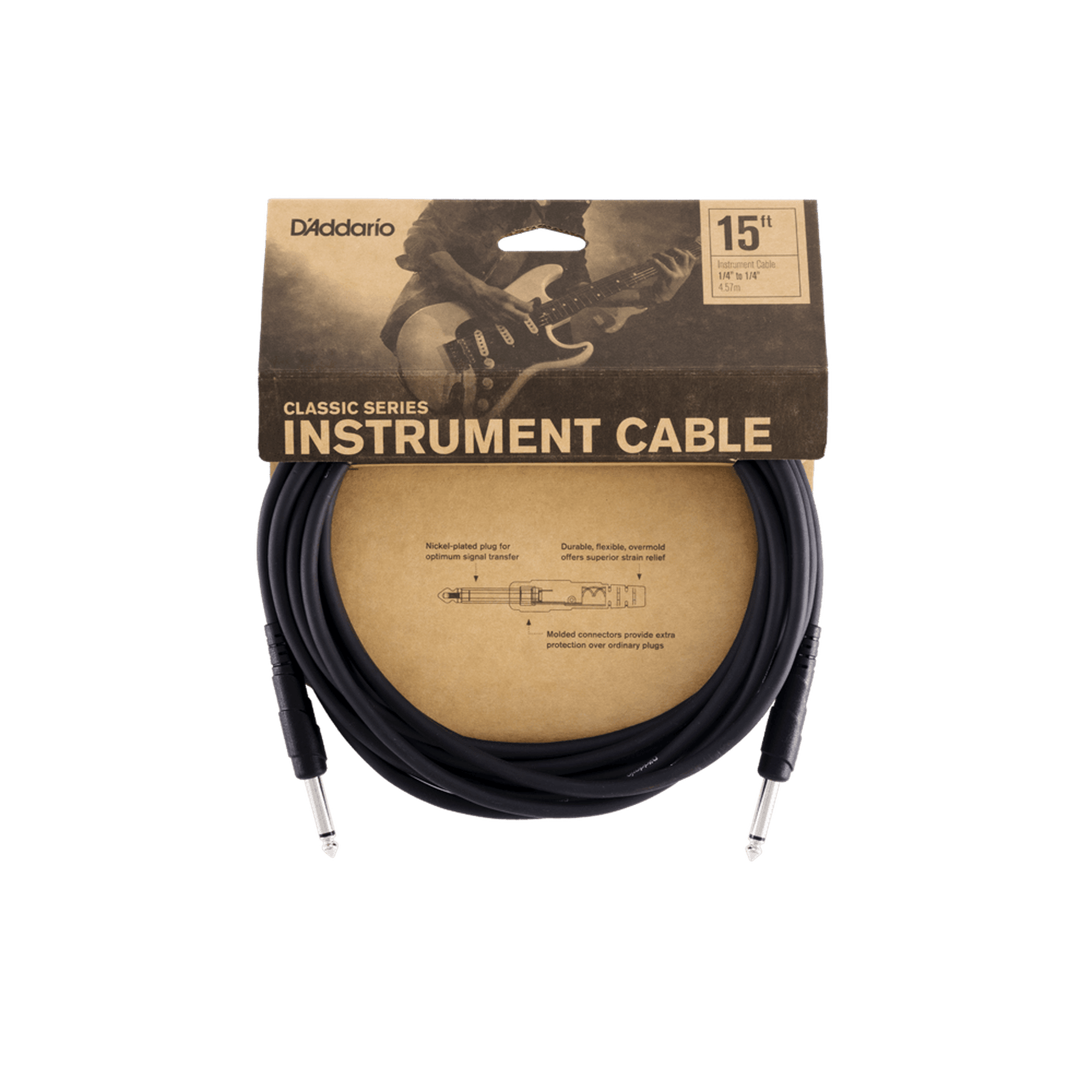DAddario Planet Waves Classic Series Instrument Cable - 15ft-CABLES & ADAPTORS-Joondalup Music Centre
