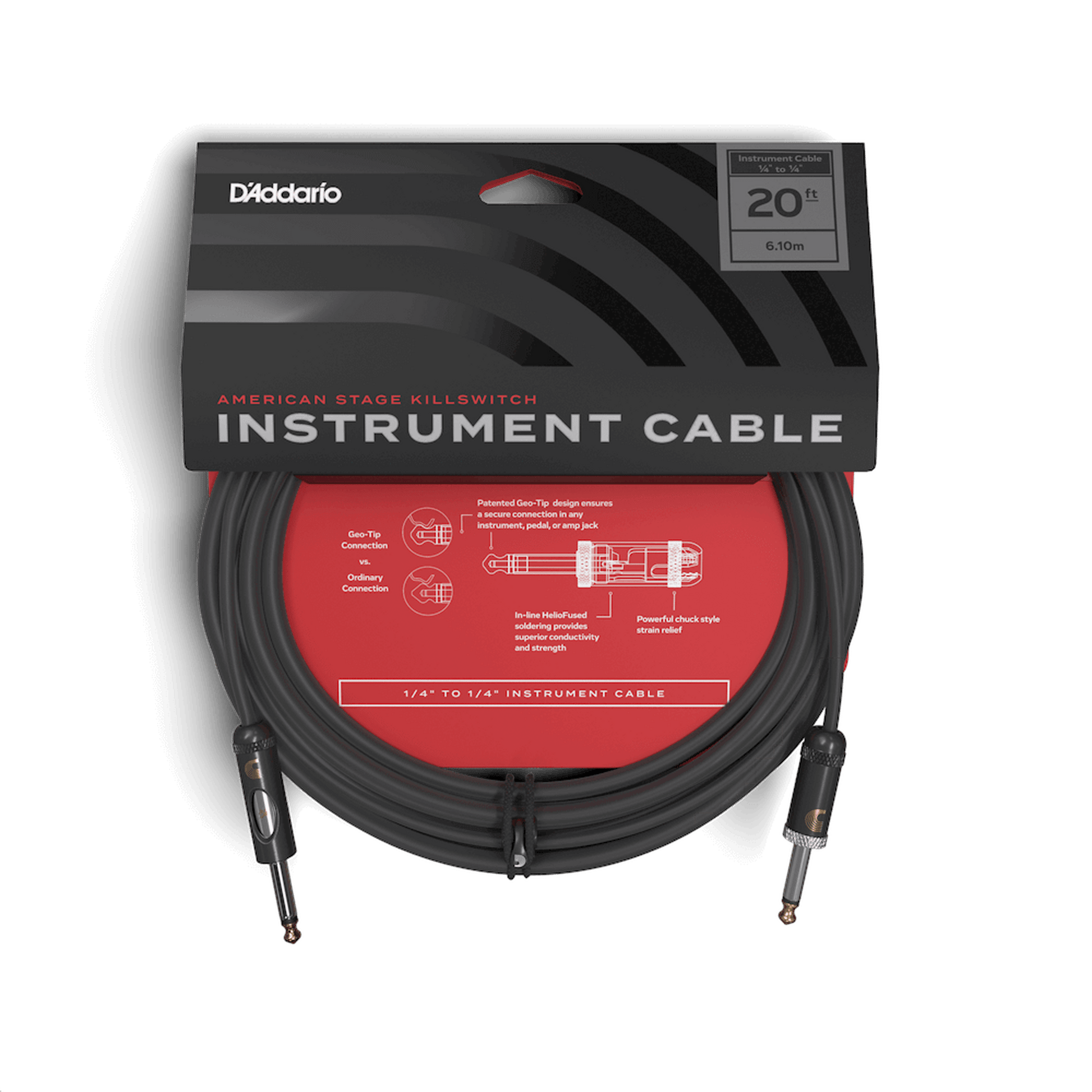 DADDARIO PLANET WAVES AMERICAN STAGE KILLSWITCH INSTRUMENT CABLE 6M - Joondalup Music Centre