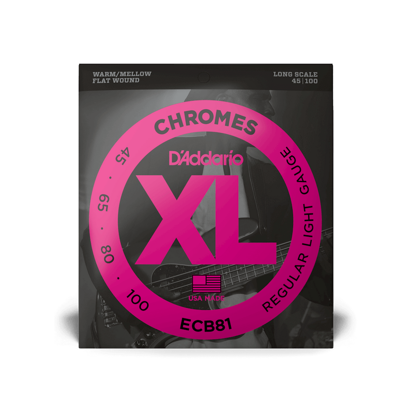DAddario ECB81 XL Chrome Flatwound Bass Strings - 45-100 - Joondalup Music Centre