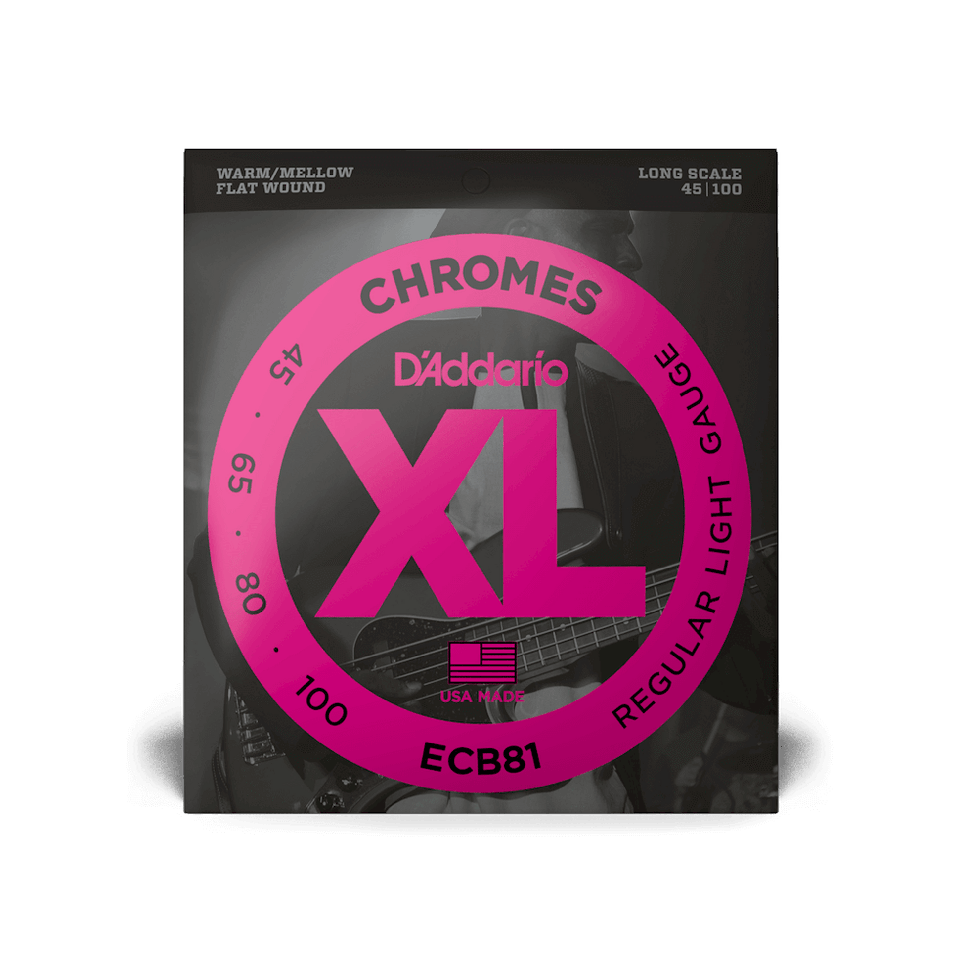 DAddario ECB81 XL Chrome Flatwound Bass Strings - 45-100 - Joondalup Music Centre