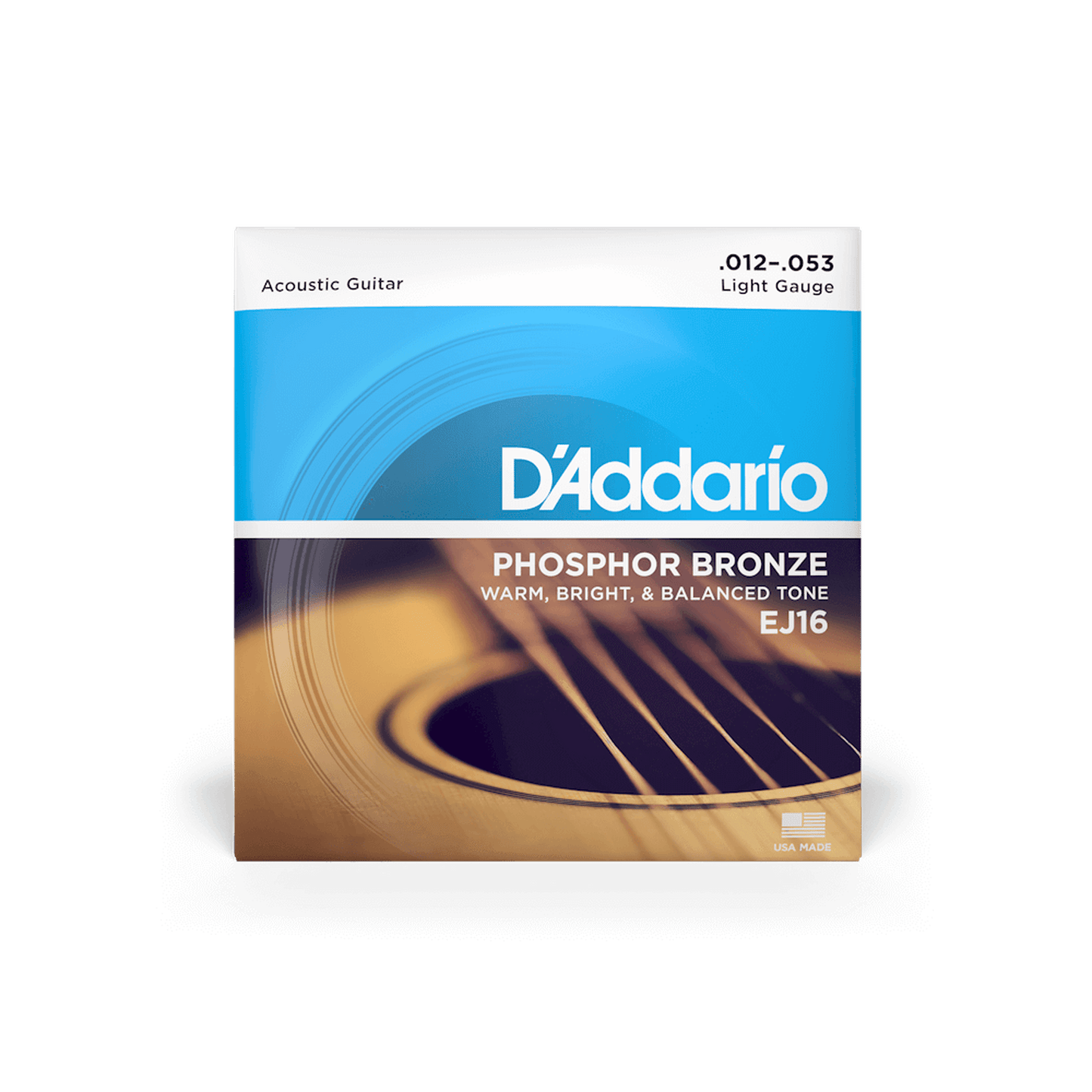 DAddario EJ16 Phosphor Bronze Acoustic Guitar Strings - 12-53 - Joondalup Music Centre