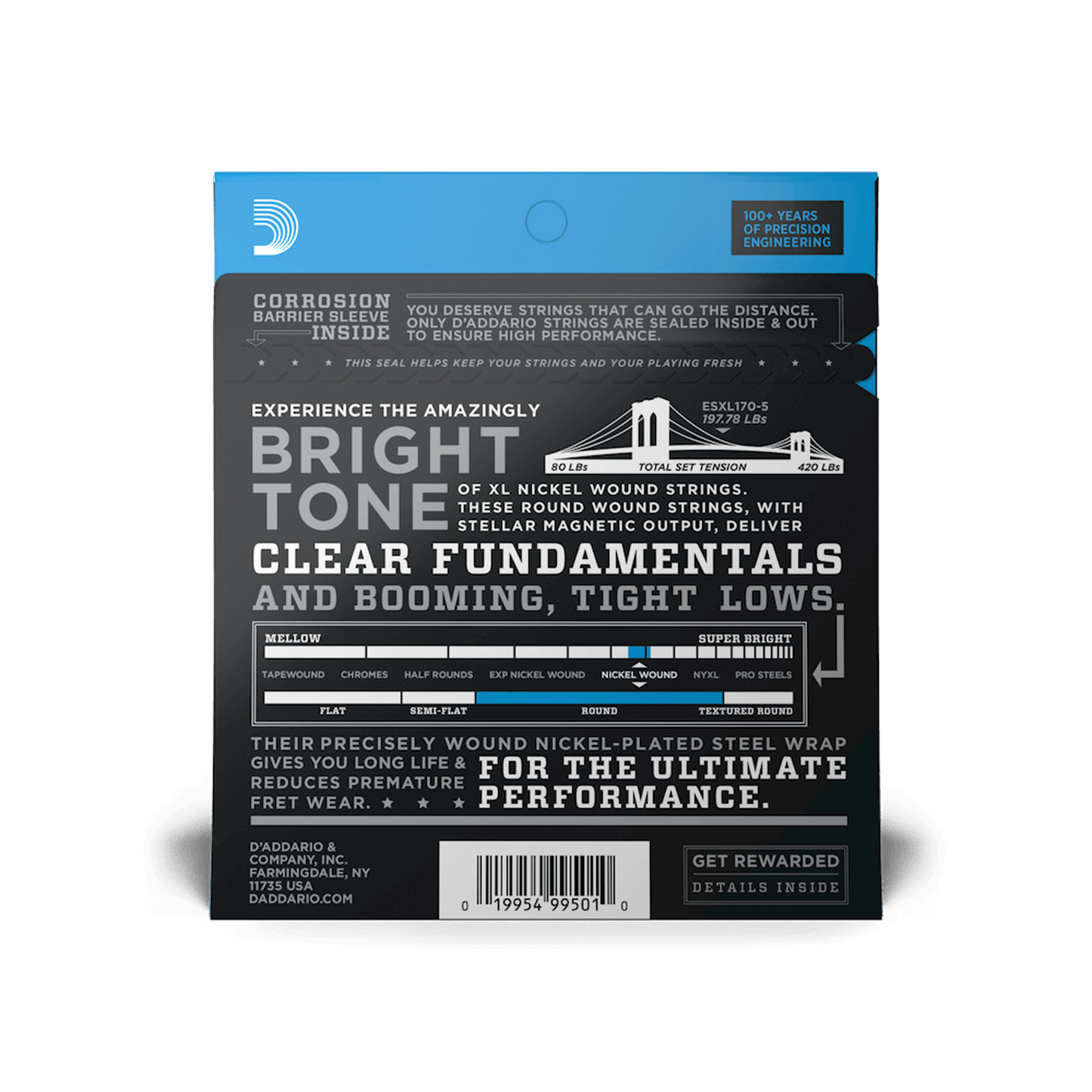 DAddario EXL170-5 5 String Bass Strings - 45-130 - Joondalup Music Centre