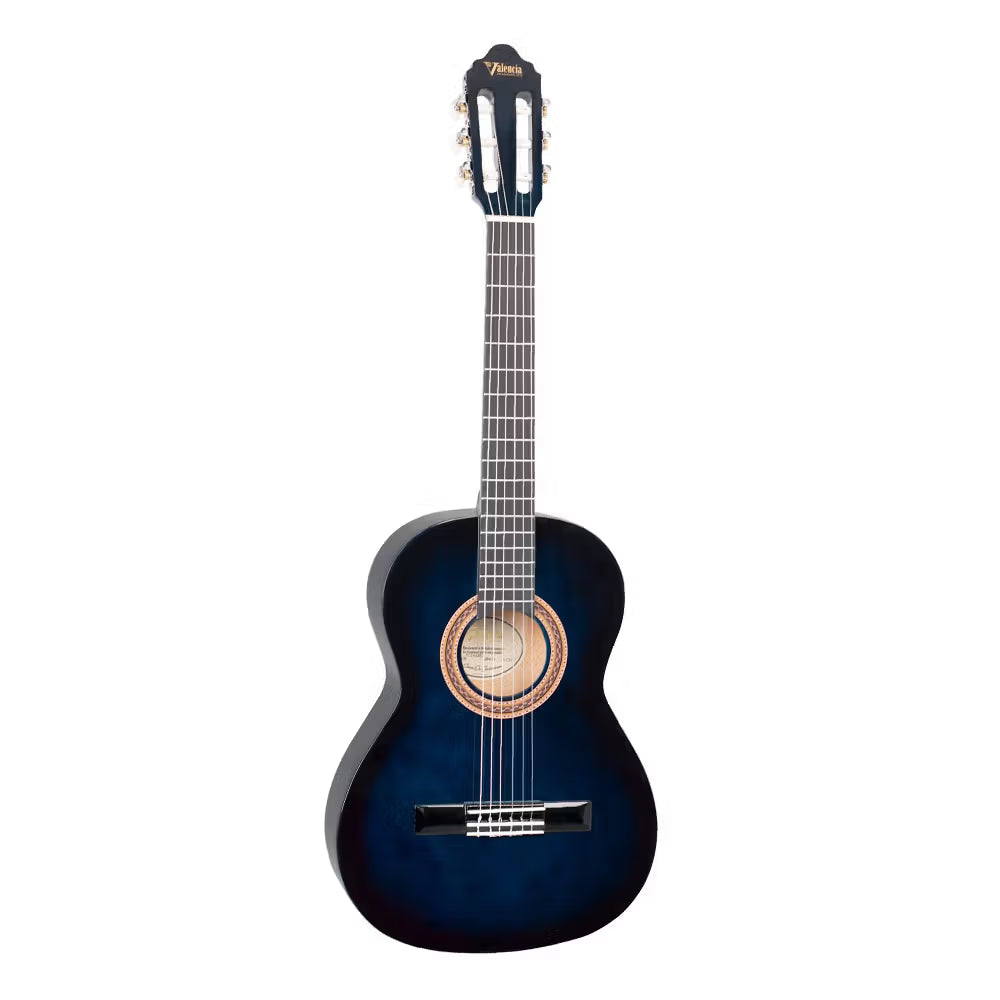 Valencia VC103BUS 3/4 Size Classical Guitar - Blue