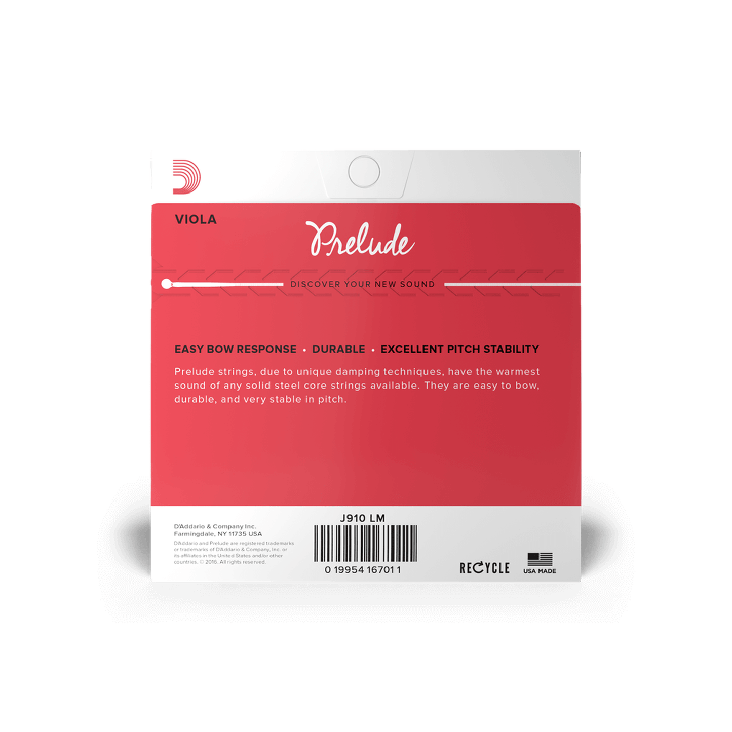 D'Addario Prelude Viola J910 LM Long Medium Tension-STRINGS-Joondalup Music Centre