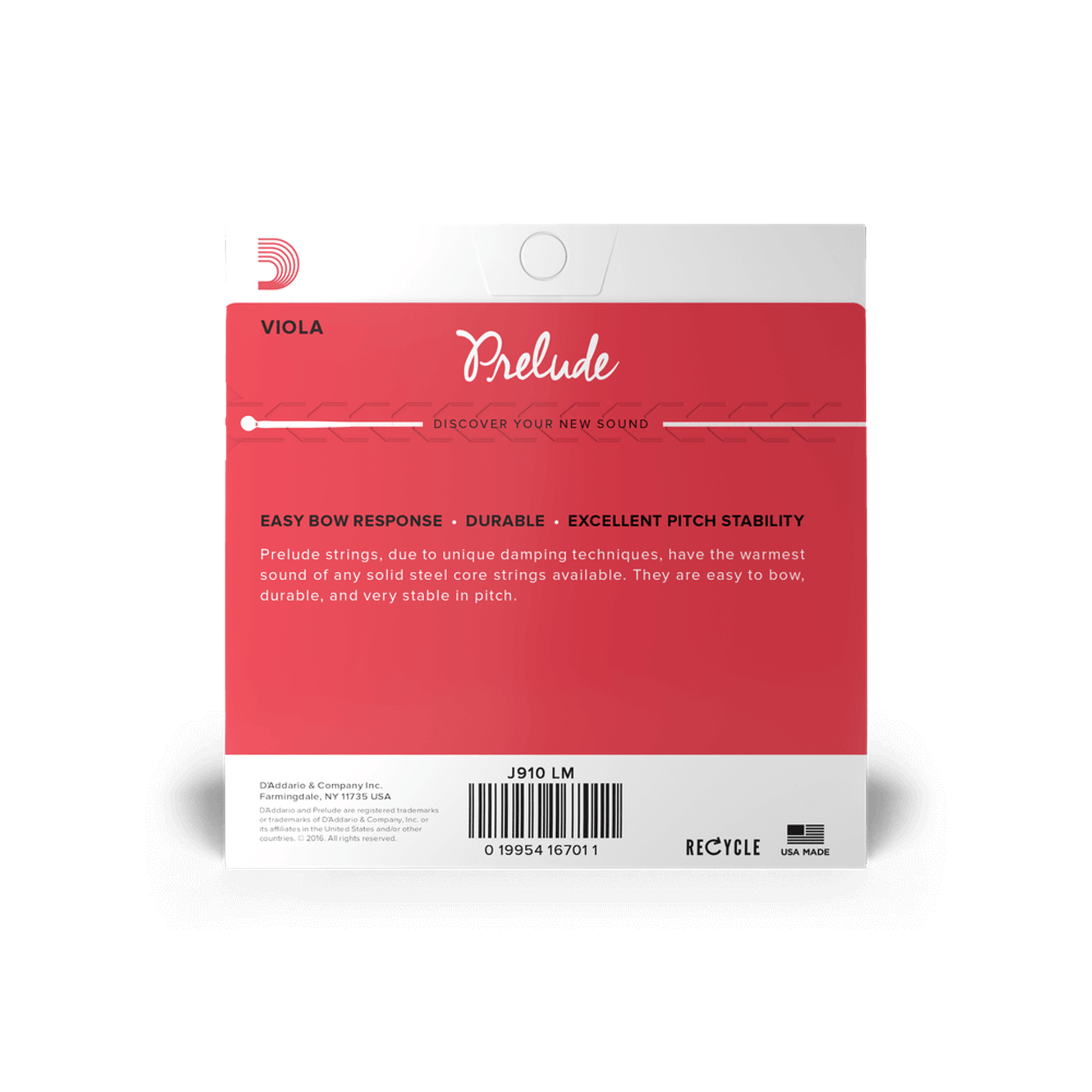 D'Addario Prelude Viola J910 LM Long Medium Tension-STRINGS-Joondalup Music Centre