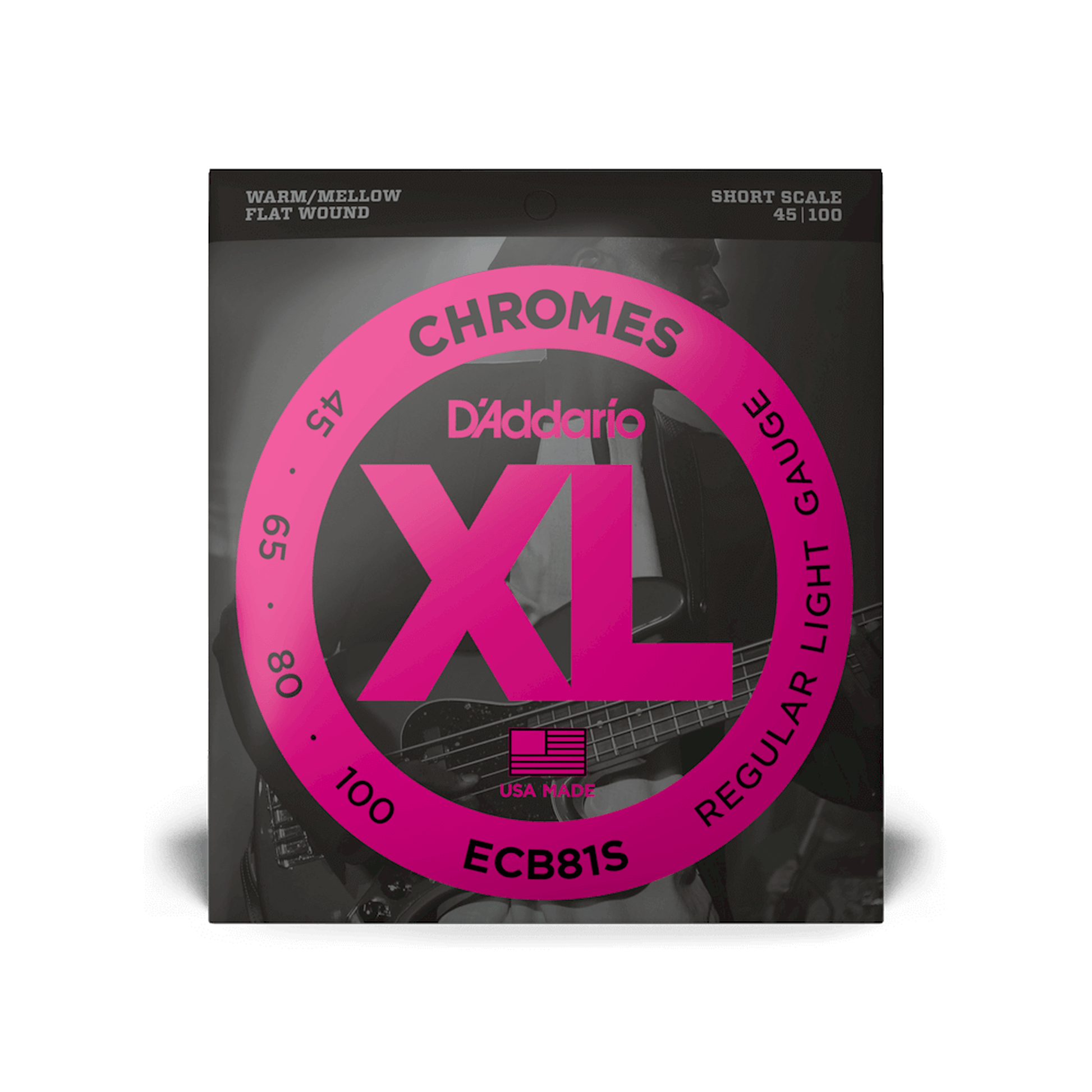 D'Addario ECB81S Light Short Scale Chromes Bass Guitar Strings - 45-100-BASS GUITAR-Joondalup Music Centre