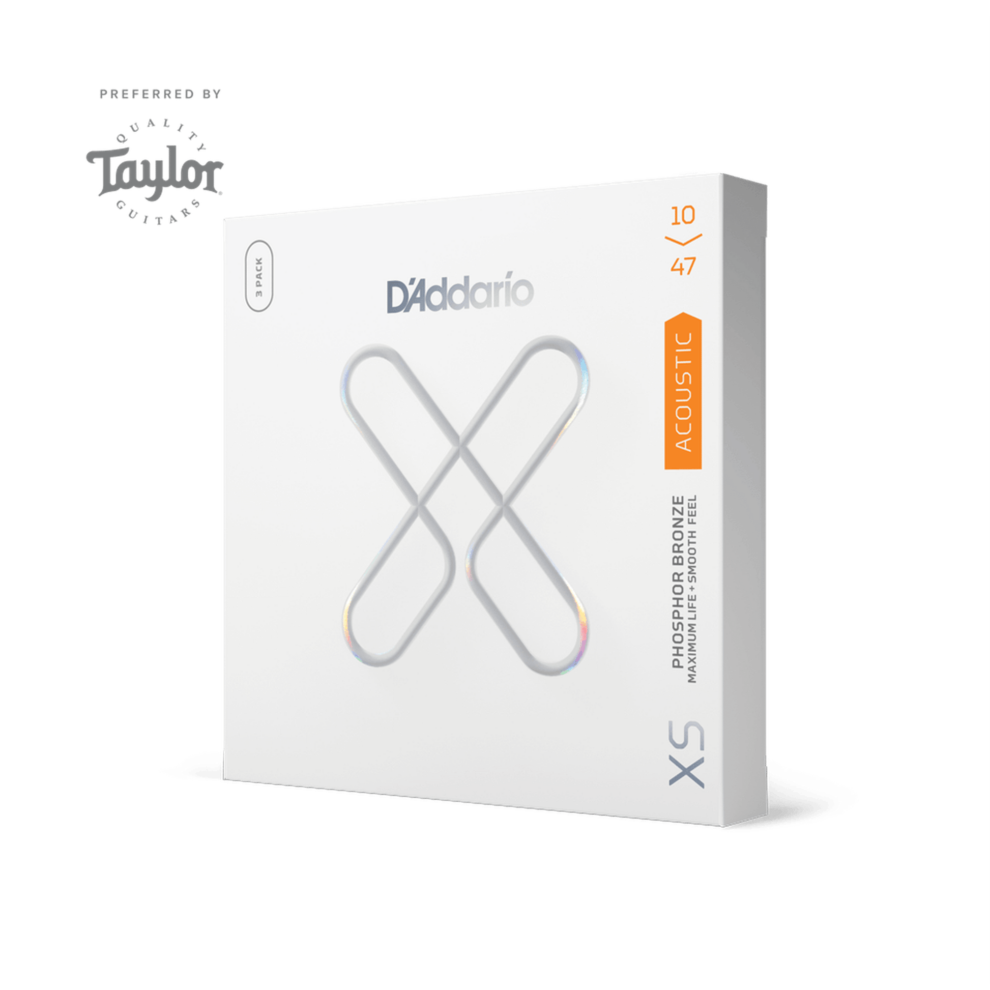 DAddario XS Coated Acoustic Phosphor Bronze Strings - Extra Light 3-Pack (10-47) - Joondalup Music Centre