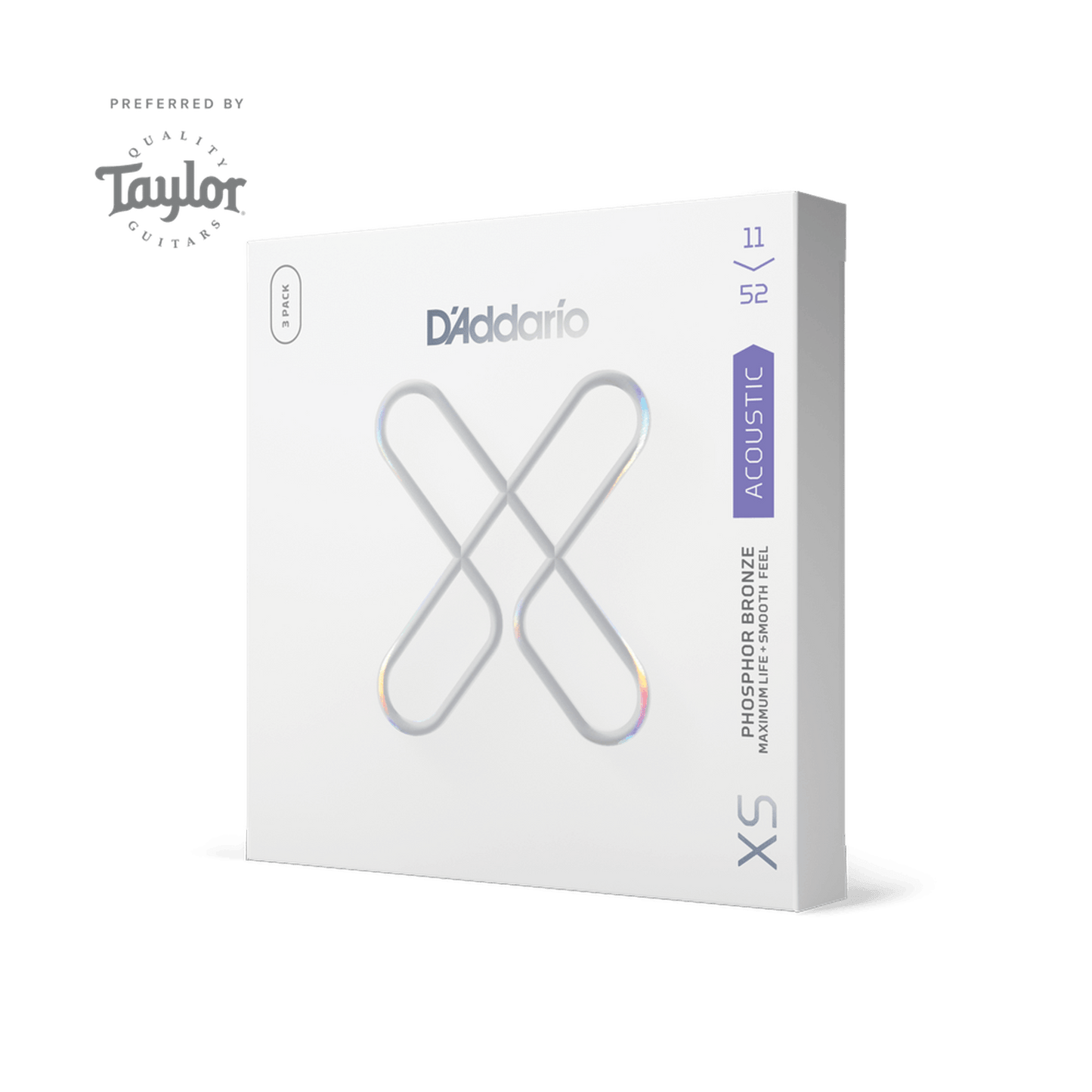 D'Addario XS Coated Acoustic Phosphor Bronze Strings - 3 Pack (11-52) - Joondalup Music Centre