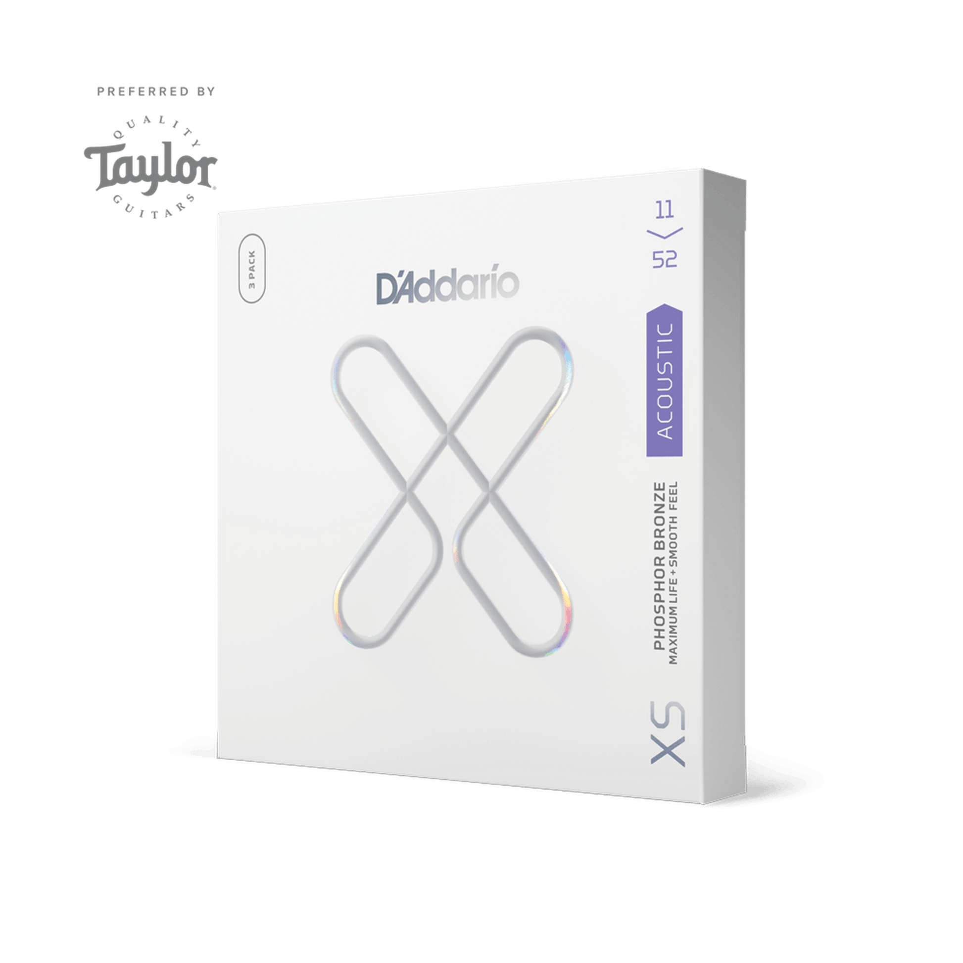 D'Addario XS Coated Acoustic Phosphor Bronze Strings - 3 Pack (11-52) - Joondalup Music Centre