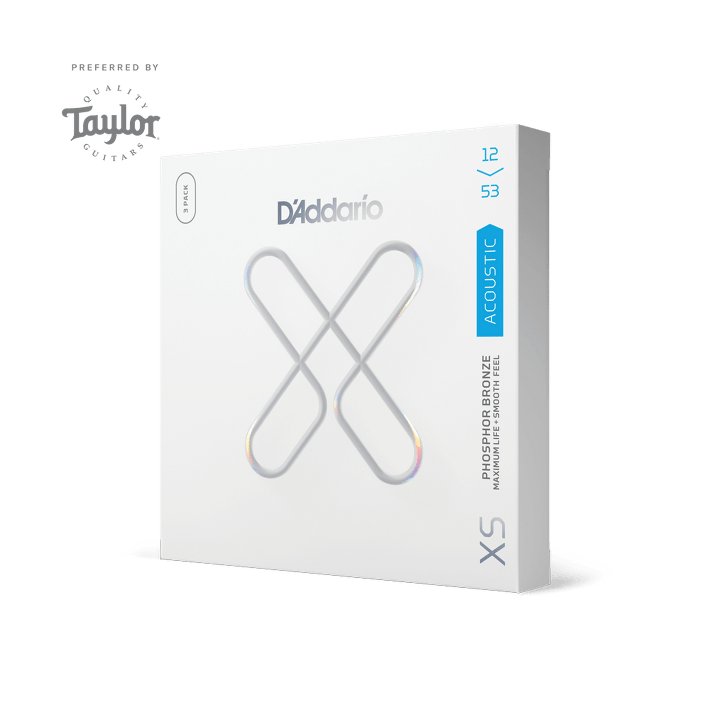 DAddario XS Coated Acoustic Phosphor Bronze Strings - 3-Pack (12-53) - Joondalup Music Centre