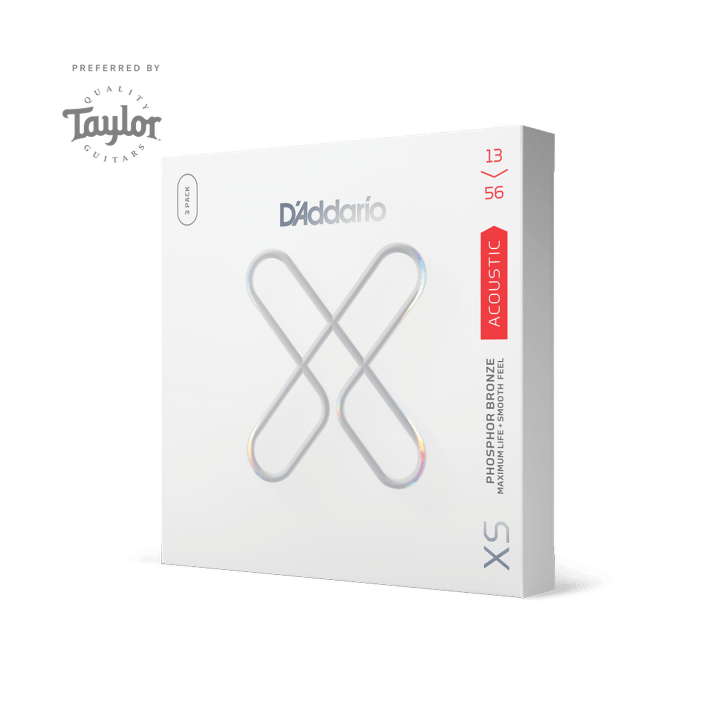 DAddario XS Coated Acoustic Phosphor Bronze Strings - 3-Pack (13-56) - Joondalup Music Centre