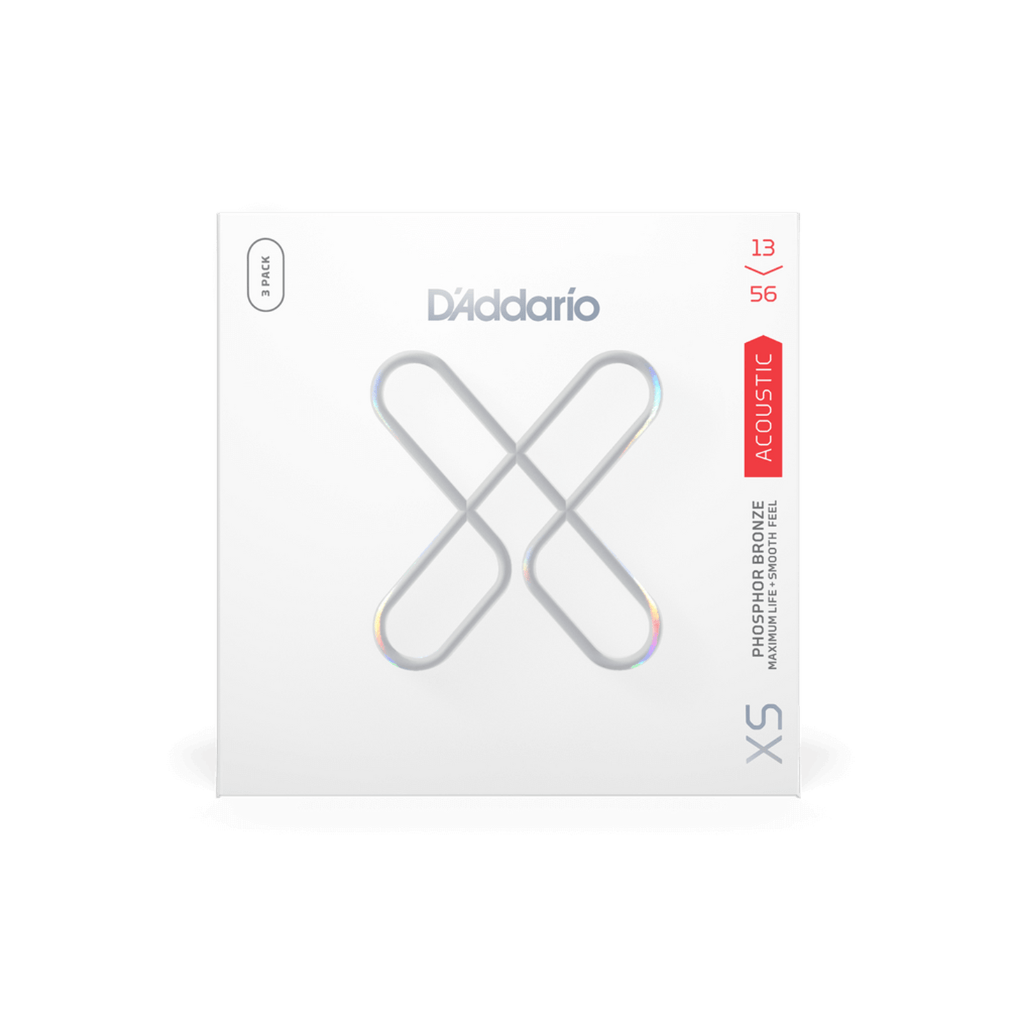 DAddario XS Coated Acoustic Phosphor Bronze Strings - 3-Pack (13-56) - Joondalup Music Centre