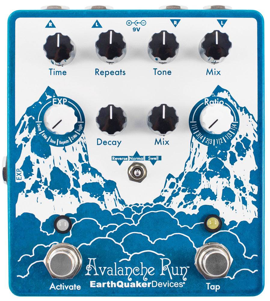 EARTHQUAKER DEVICES AVALANCHE RUN STEREO DELAY AND REVERB EFFECTS PEDAL - Joondalup Music Centre