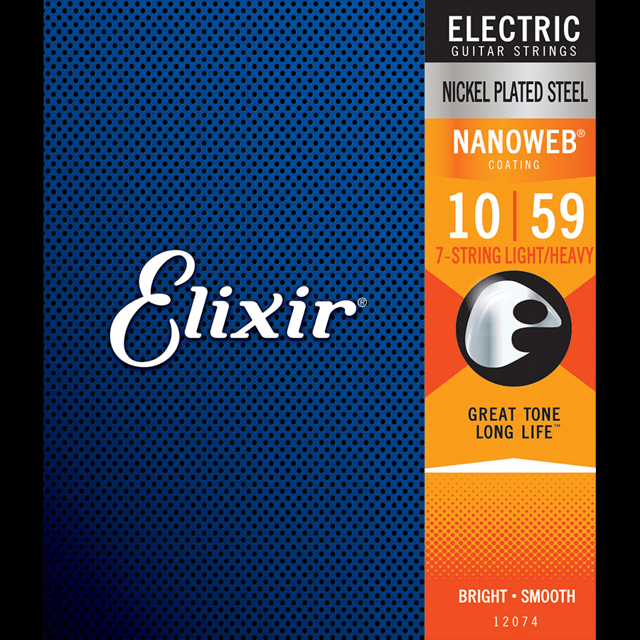 Elixir 12074 Nanoweb 7-String Electric Light-Med 10-59 - Joondalup Music Centre