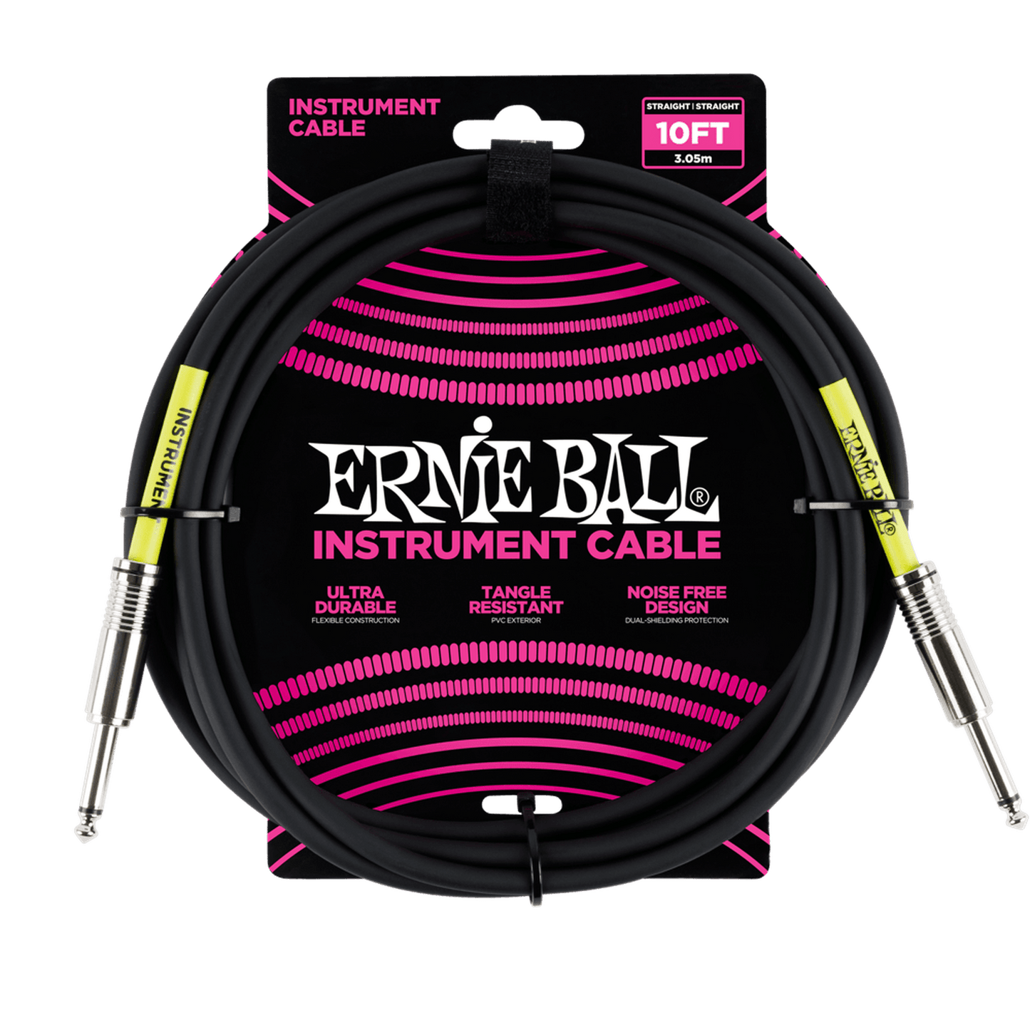 ERNIE BALL INSTRUMENT CABLE 10FT - BLACK - Joondalup Music Centre