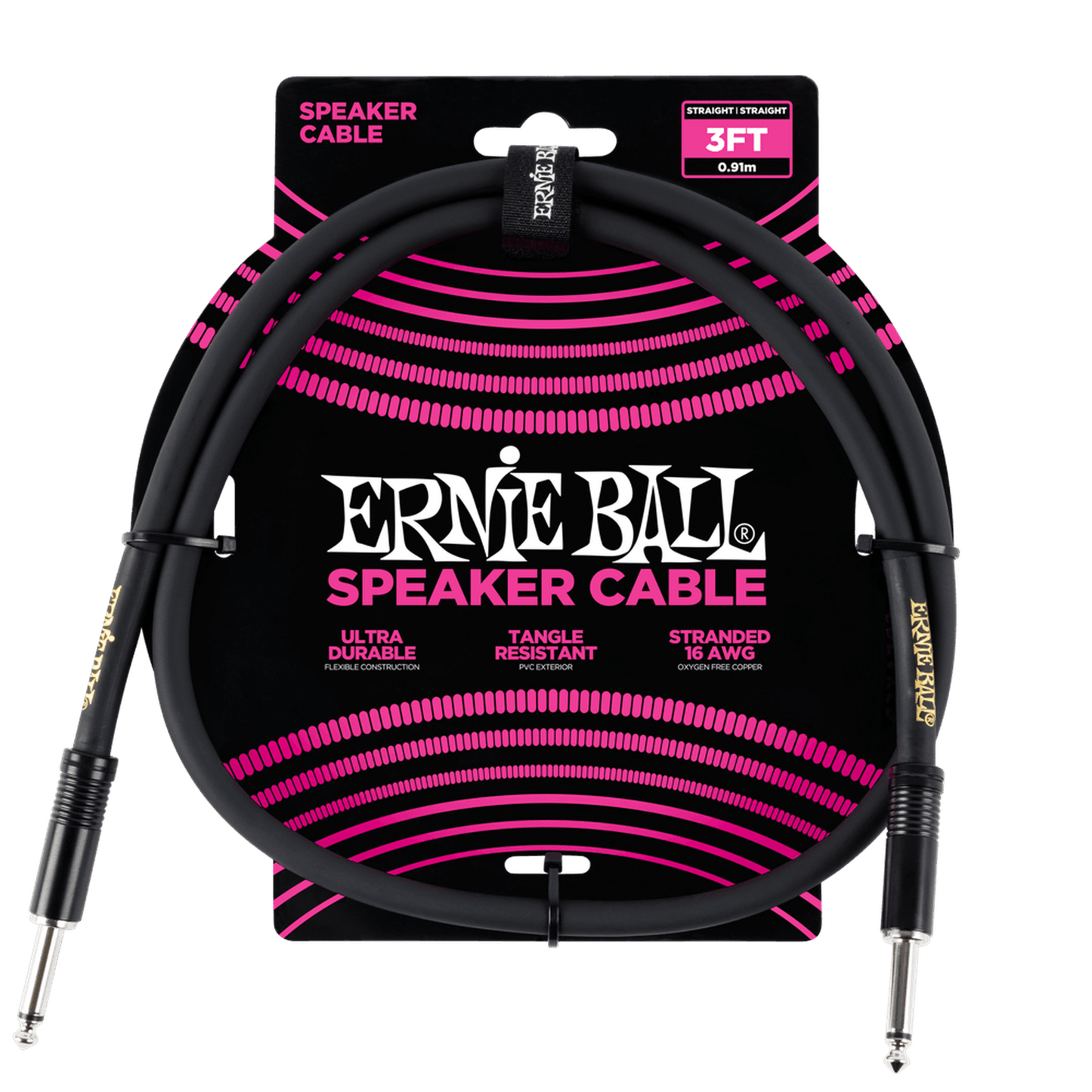 ERNIE BALL SPEAKER CABLE - 3FT - BLACK - Joondalup Music Centre