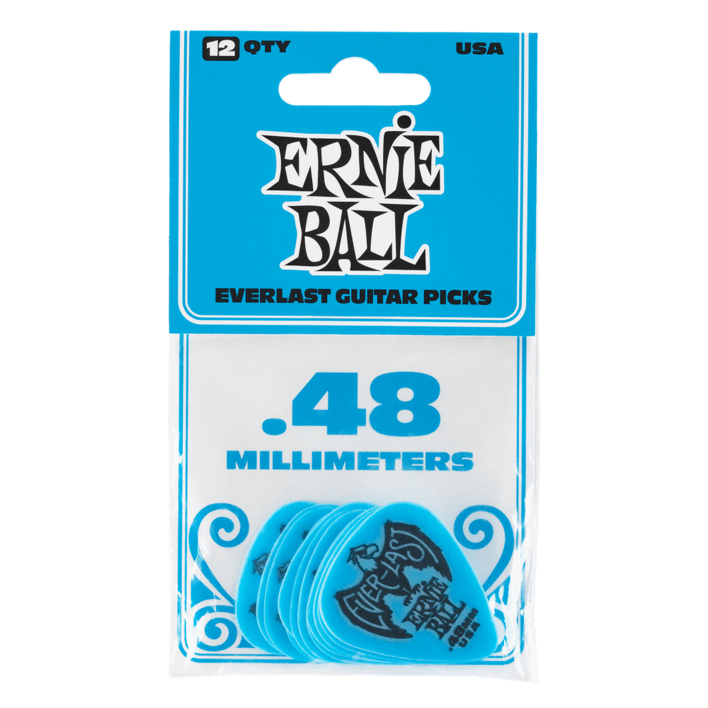 ERNIE BALL PICKS EVERLAST 0.48MM BLUE - Joondalup Music Centre
