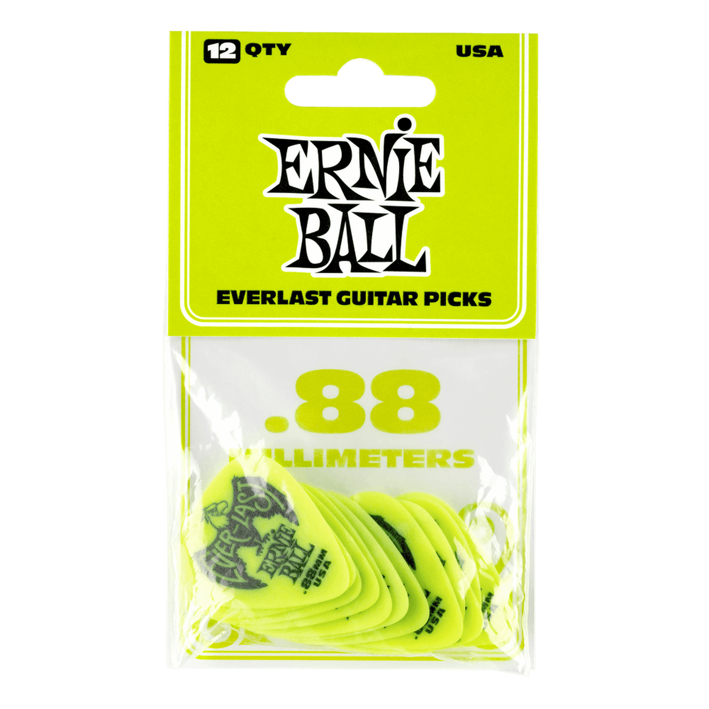 Ernie Ball Picks Everlast 0.88mm Green - Joondalup Music Centre