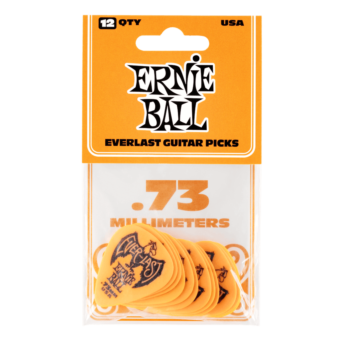 Ernie Ball Picks - Everlast 0.73mm Orange - Joondalup Music Centre