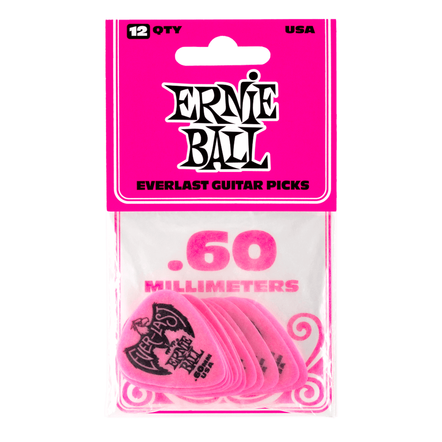 Ernie Ball Picks Everlast 0.60mm Pink - Joondalup Music Centre