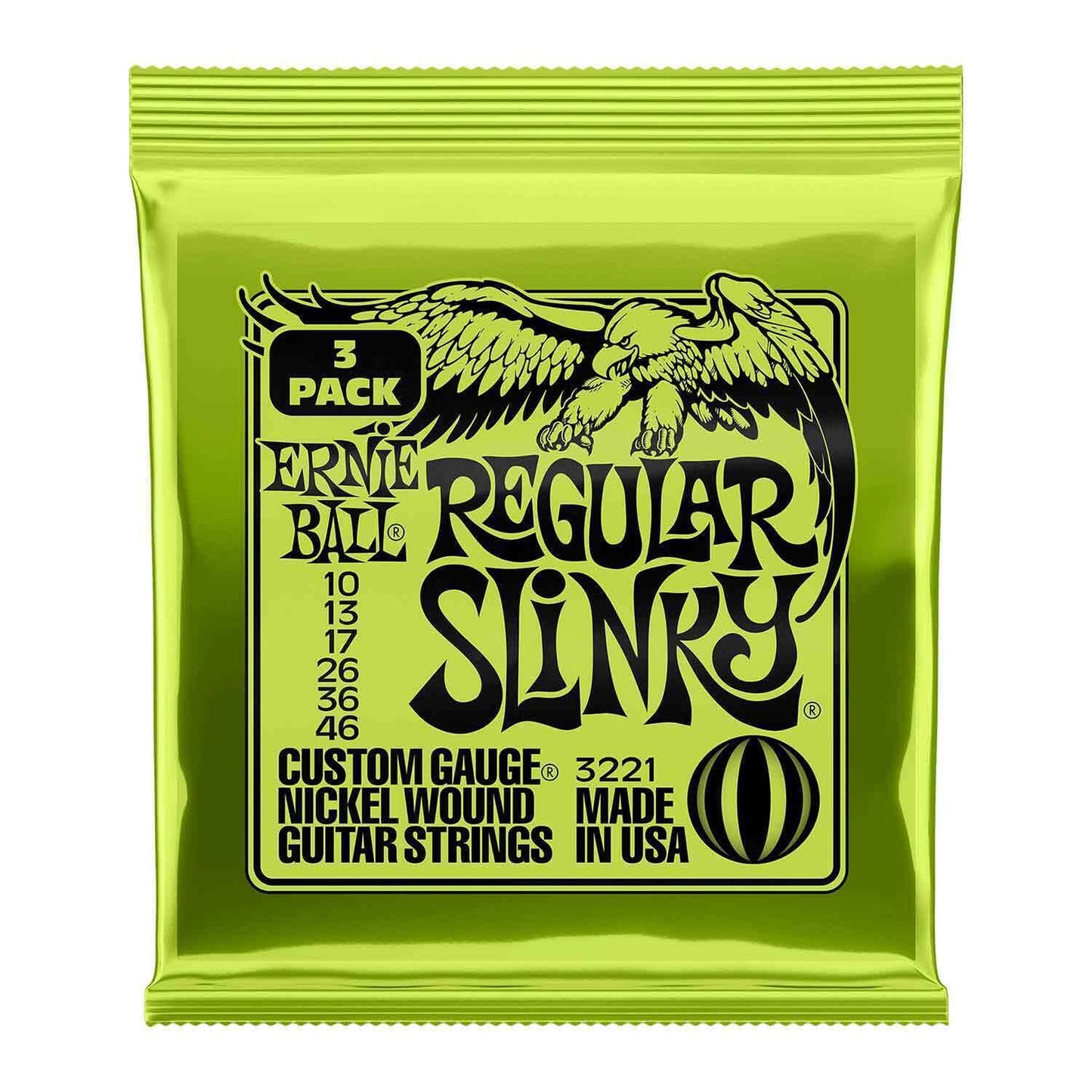 Ernie Ball Regular Slinky Electric Guitar Strings 3 Pack - 10-46 - Joondalup Music Centre