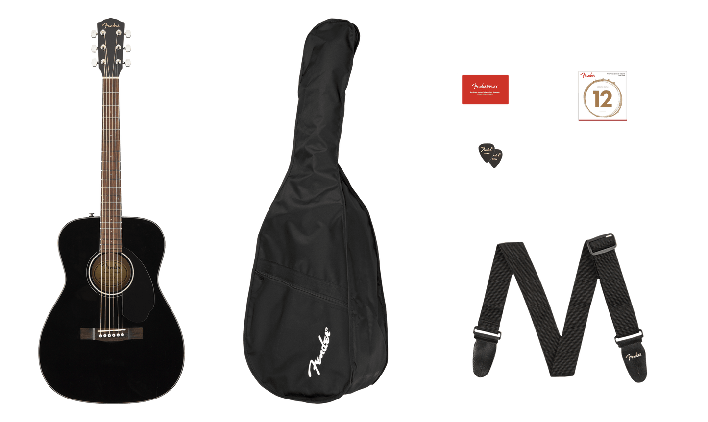 Fender CC-60S V2 Acoustic Guitar Pack - Black - Joondalup Music Centre