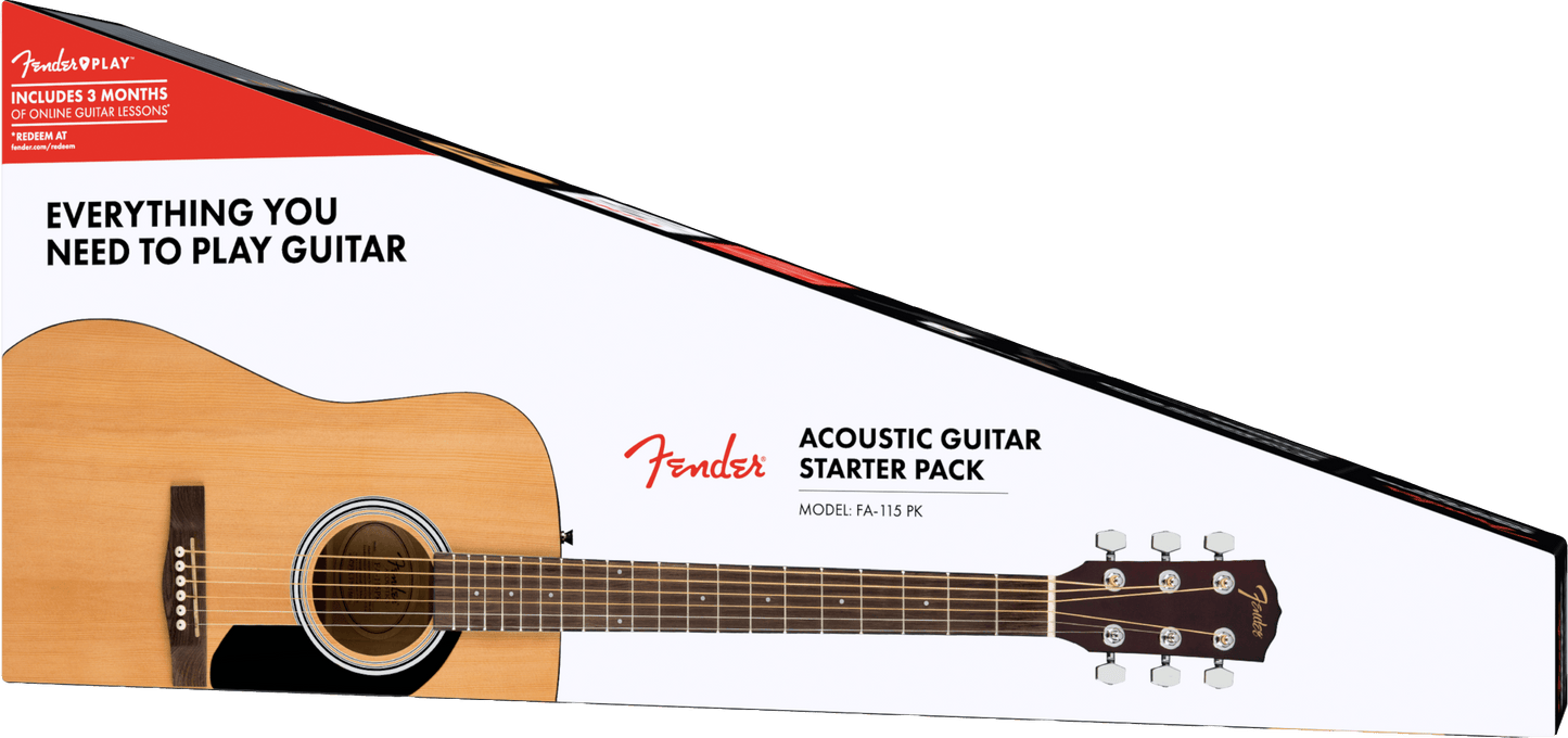 Fender FA-115 Dreadnaught Acoustic Guitar Pack - Natural - Joondalup Music Centre