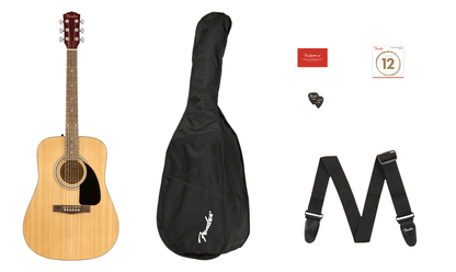 Fender FA-115 Dreadnaught Acoustic Guitar Pack - Natural - Joondalup Music Centre