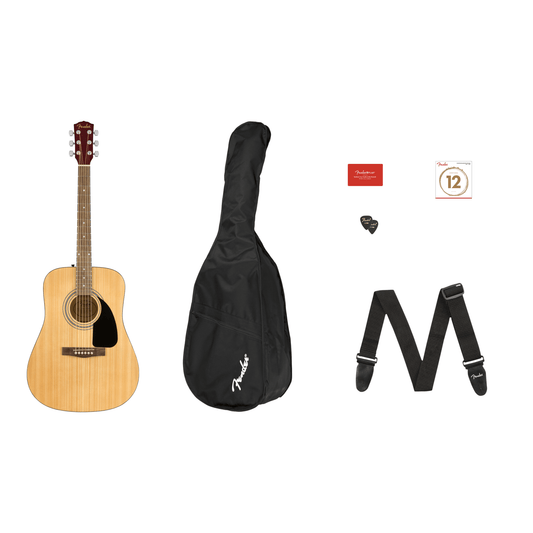 Fender FA-115 Dreadnaught Acoustic Guitar Pack - Natural - Joondalup Music Centre
