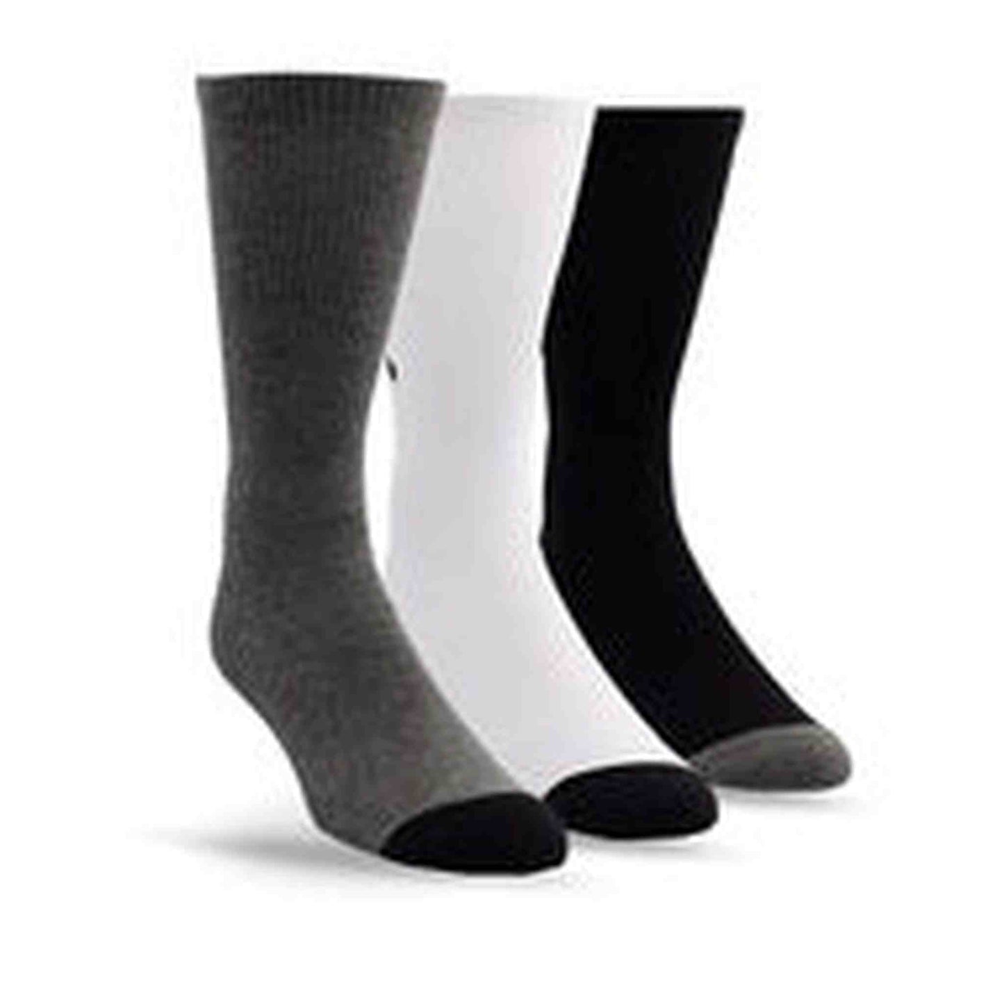 FENDER SOCKS - EXPLODED LOGO - LARGE - CHARCOAL HTR/WHITE/BLACK - 3 PK - Joondalup Music Centre