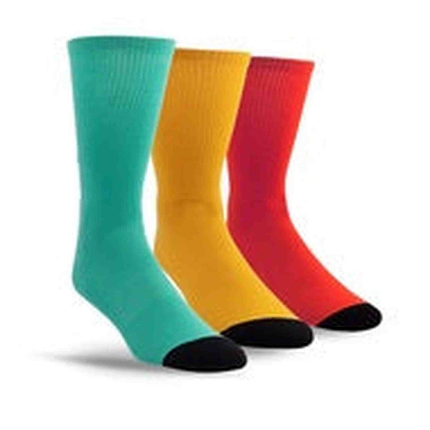 FENDER SOCKS - EXPLODED LOGO - LARGE - SURF GREEN, BT BLONDE, RED - 3 PK - Joondalup Music Centre