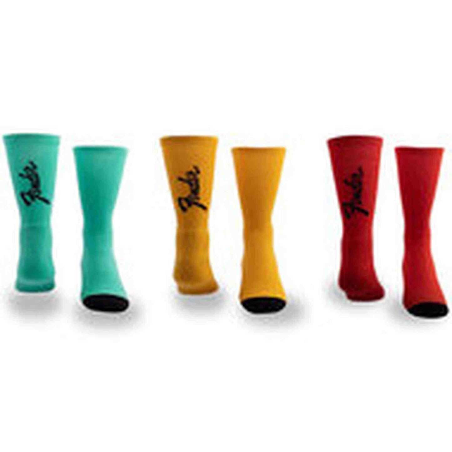 FENDER SOCKS - EXPLODED LOGO - LARGE - SURF GREEN, BT BLONDE, RED - 3 PK - Joondalup Music Centre