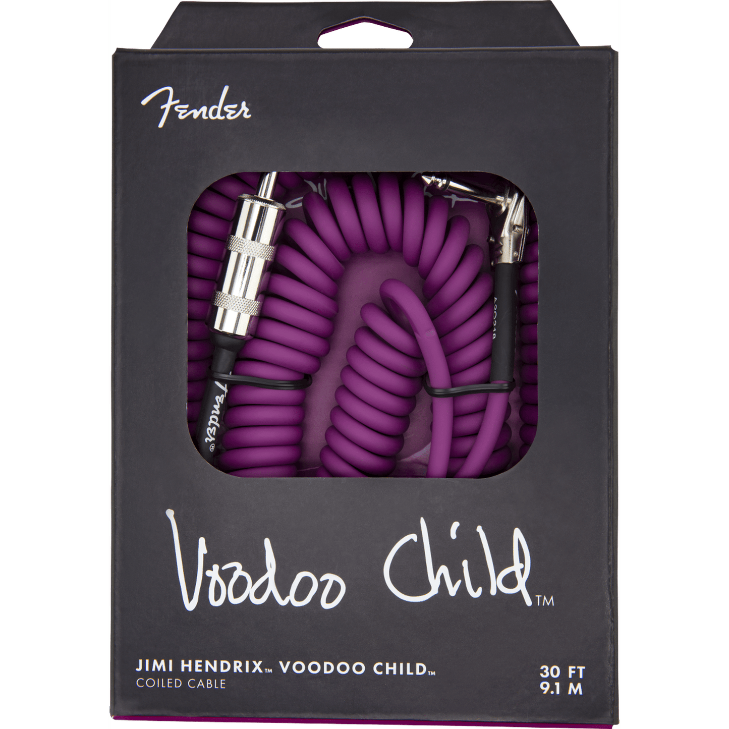 Fender Jimi Hendrix Voodoo Child Coiled Instrument Cable 9M - Purple - Joondalup Music Centre