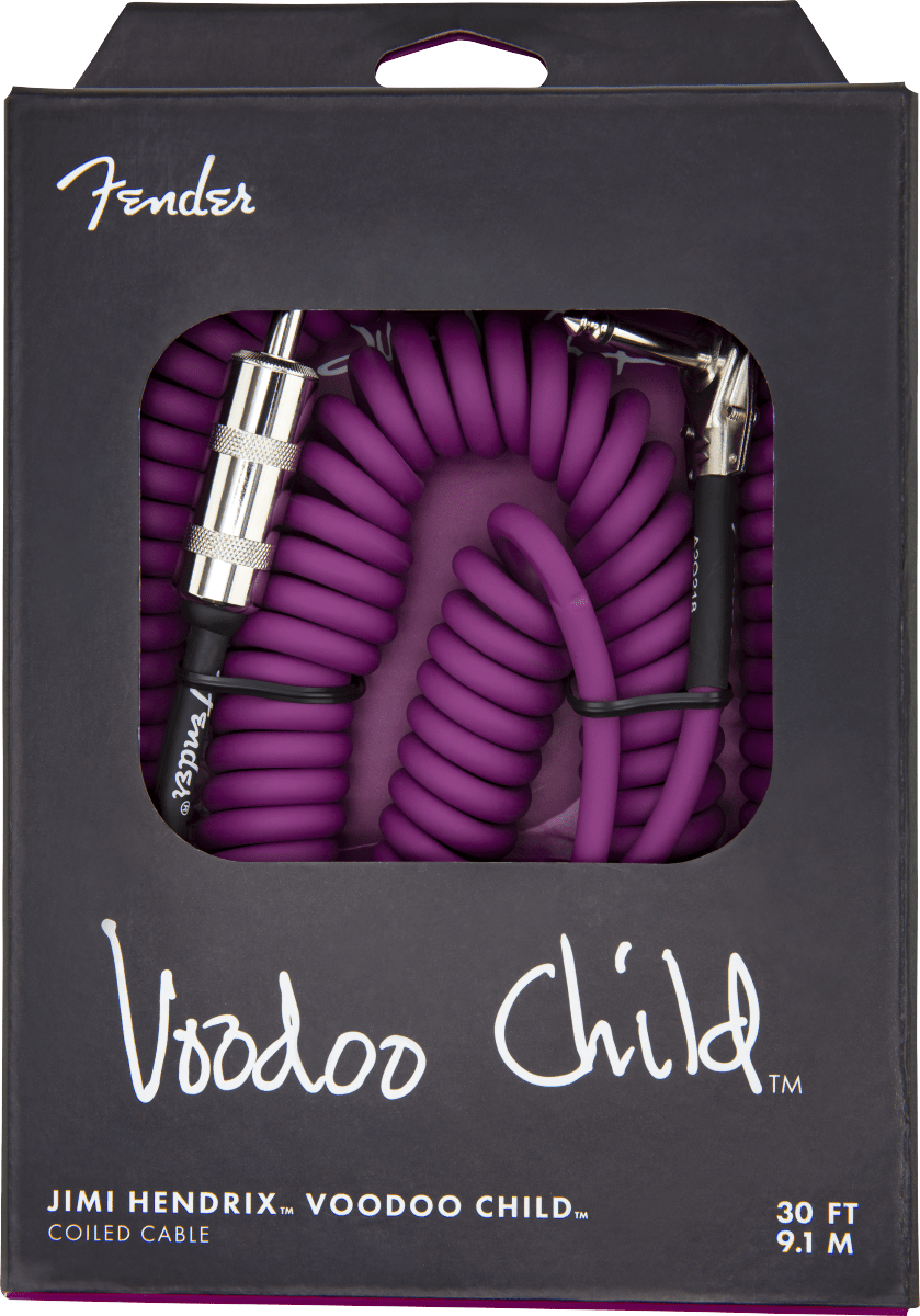 Fender Jimi Hendrix Voodoo Child Coiled Instrument Cable 9M - Purple - Joondalup Music Centre