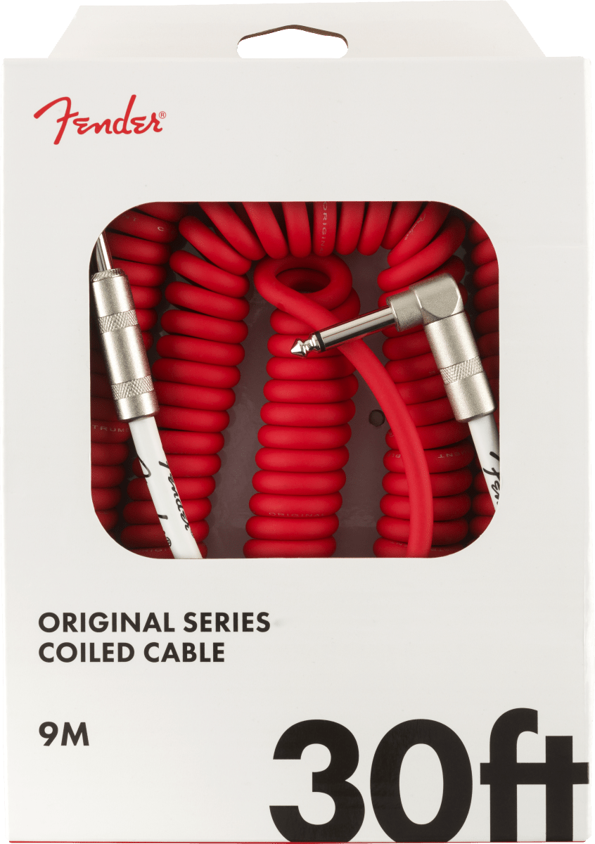 Fender Original Series Coiled Instrument Cable 30ft - Fiesta Red - Joondalup Music Centre