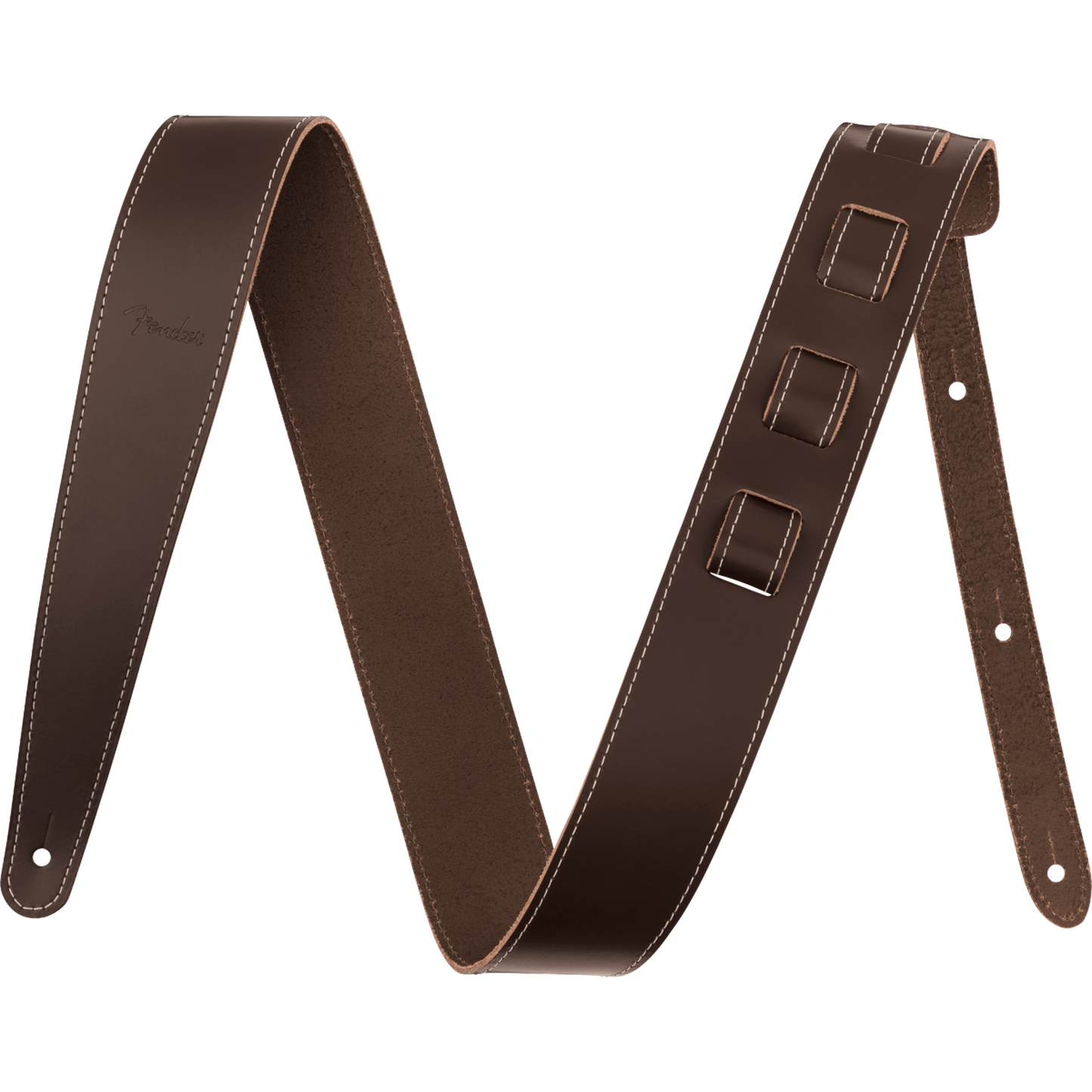 FENDER ESSENTIALS LEATHER STRAP BROWN - Joondalup Music Centre