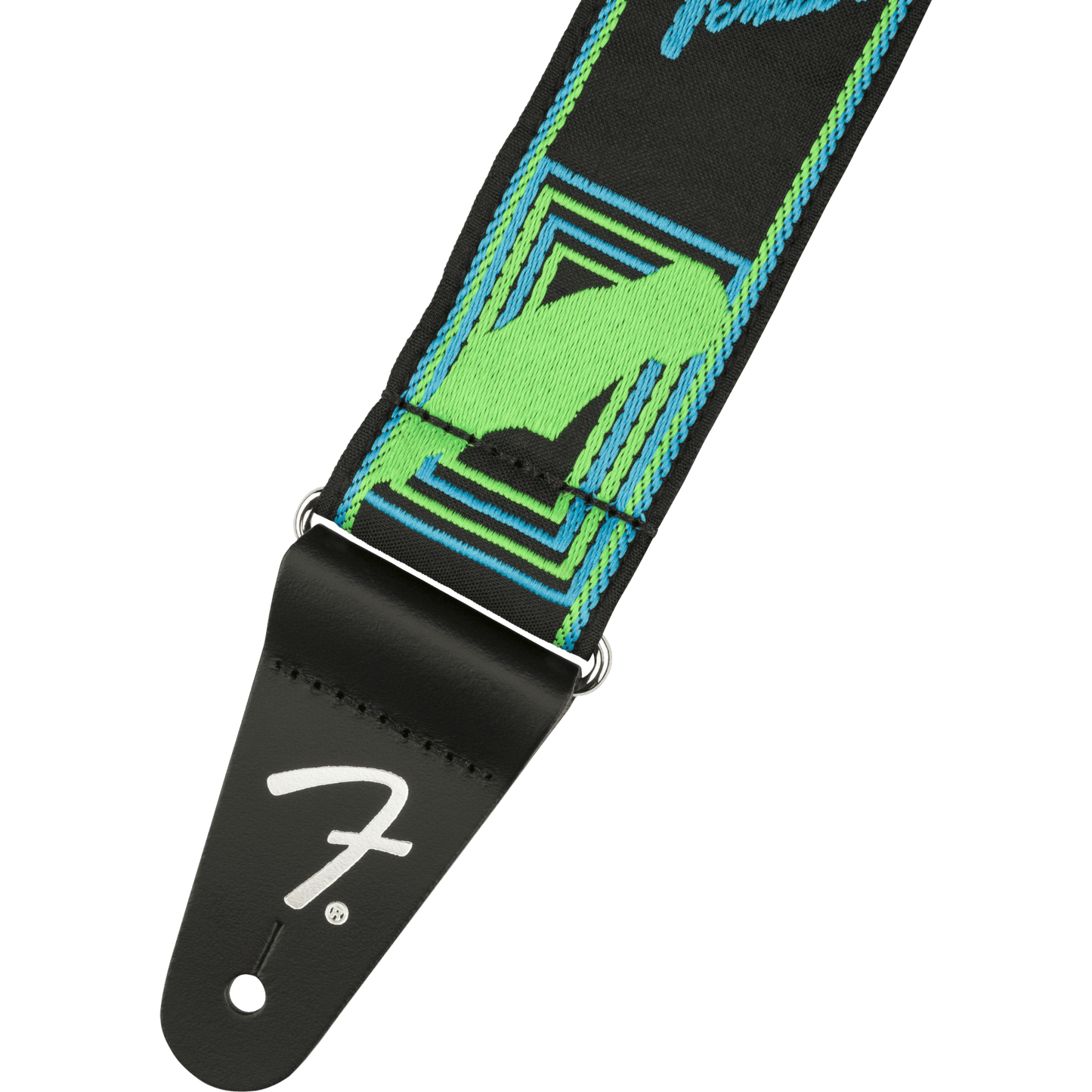 Fender Neon Monogram Strap Green/ Blue - Joondalup Music Centre